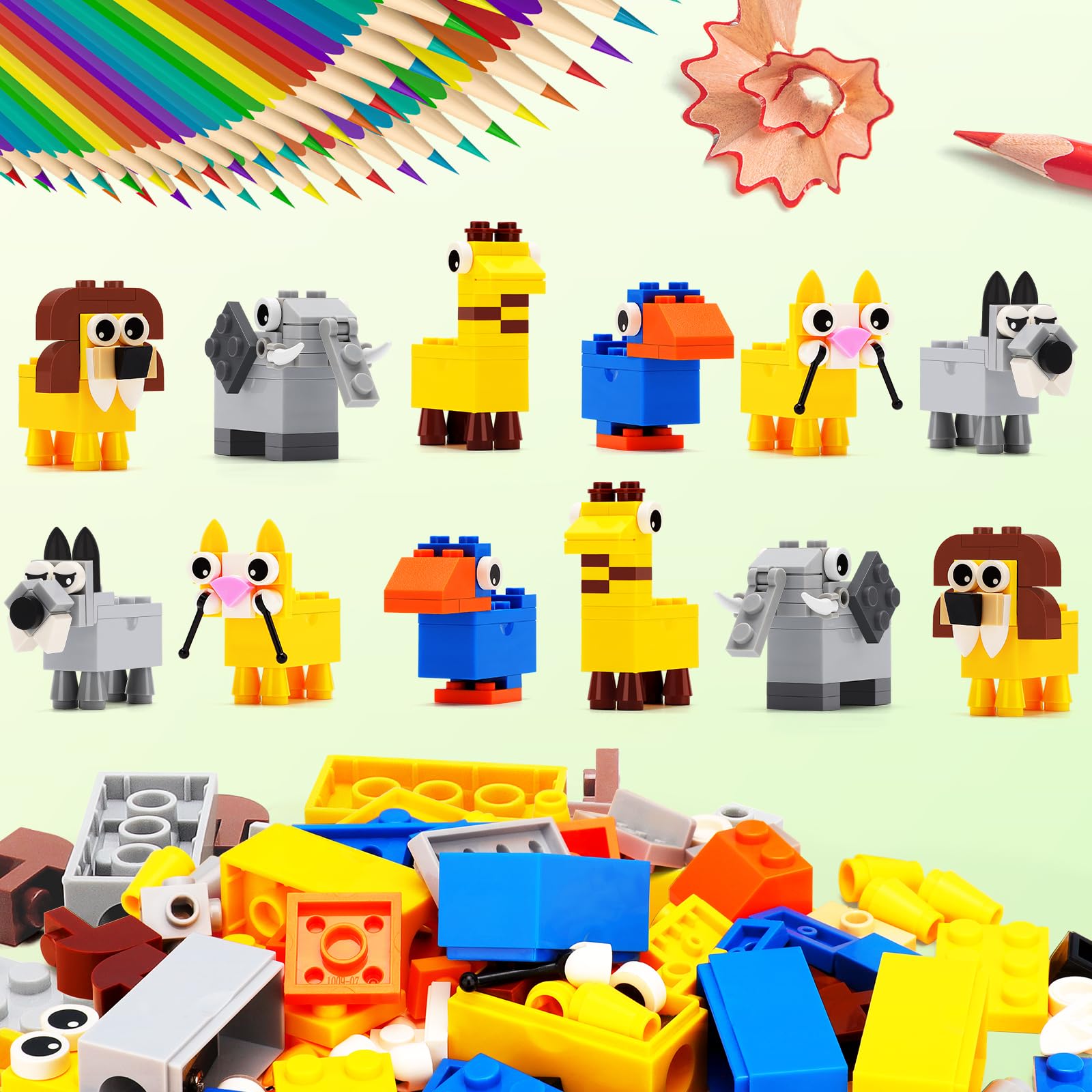 24Pcs Temperamatite Gadget Compleanno Bambini Stile Animale, Doppio uso di Blocchi e Temperamatite, Ideale per Regalini Fine Festa Compleanno