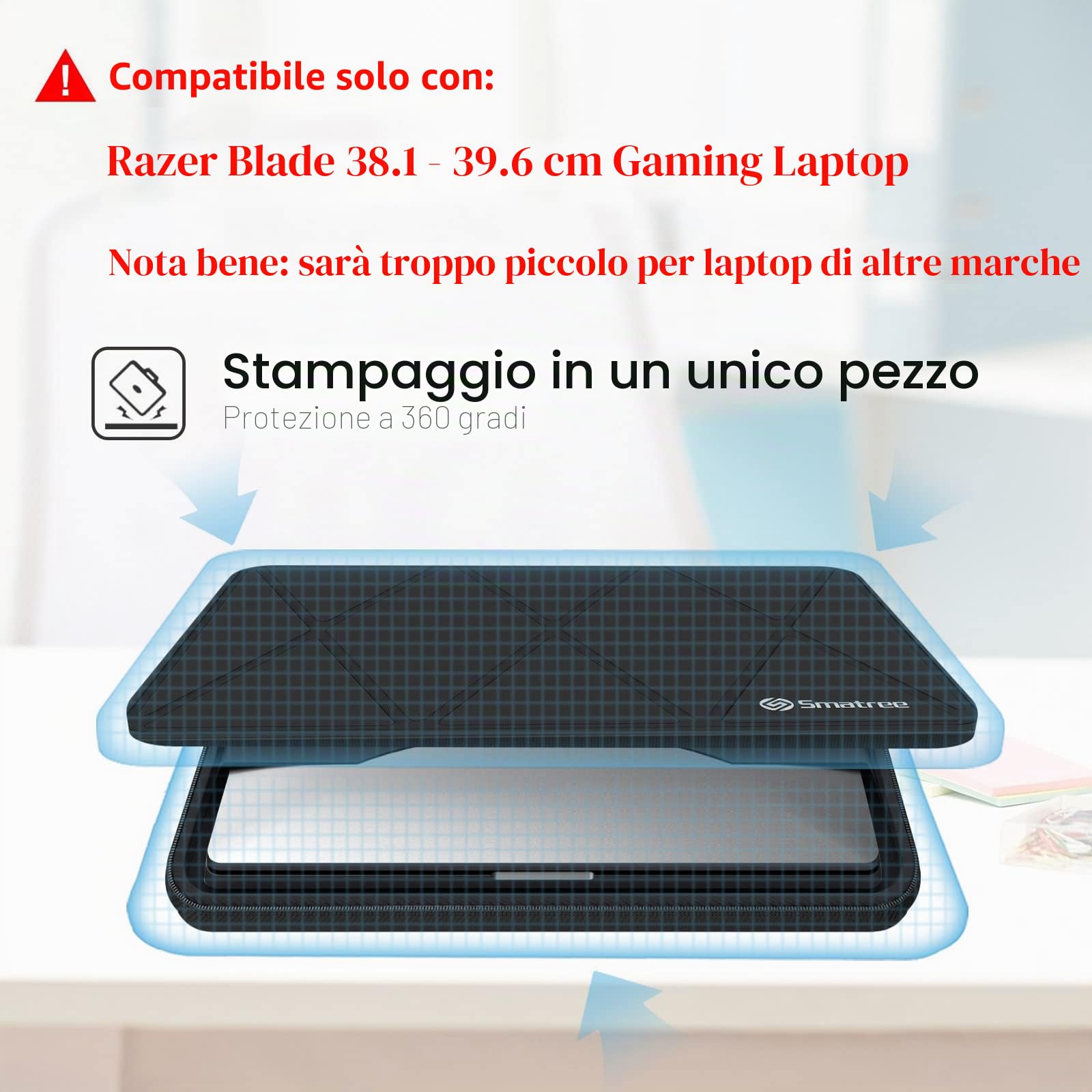 Smatree Custodia Rigida per Laptop Compatibile con Laptop da Gioco Razer Blade 2020 Custodia da Trasporto per Notebook da 15,6 pollice Razer Blade Gaming 15,6" Sottile e Borsa Anti-caduta