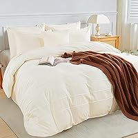 Vista 8 de NEXHOME PRO Juego de funda de edredón de 100 % algodón lavado, tamaño individual, juego de funda de edredón plisada azul celeste, juego de ropa