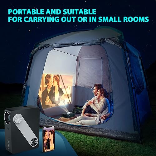 Miniatura 7 de JIMTAB Proyector de video WiFi nativo M22 1080P, pantalla de corto alcance 2.4G 5G, compatible con AV, USB, HDMI, TF compatible con Xbox, laptop,