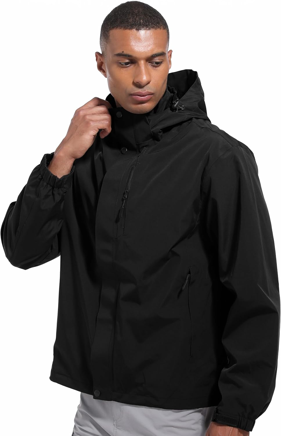 WENRONSTA Men's Lightweight Rain Jacket Waterproof Windbreaker Hooded Raincoat Shell Jacket Outdoor Hiking Fishing Travel - Image 7