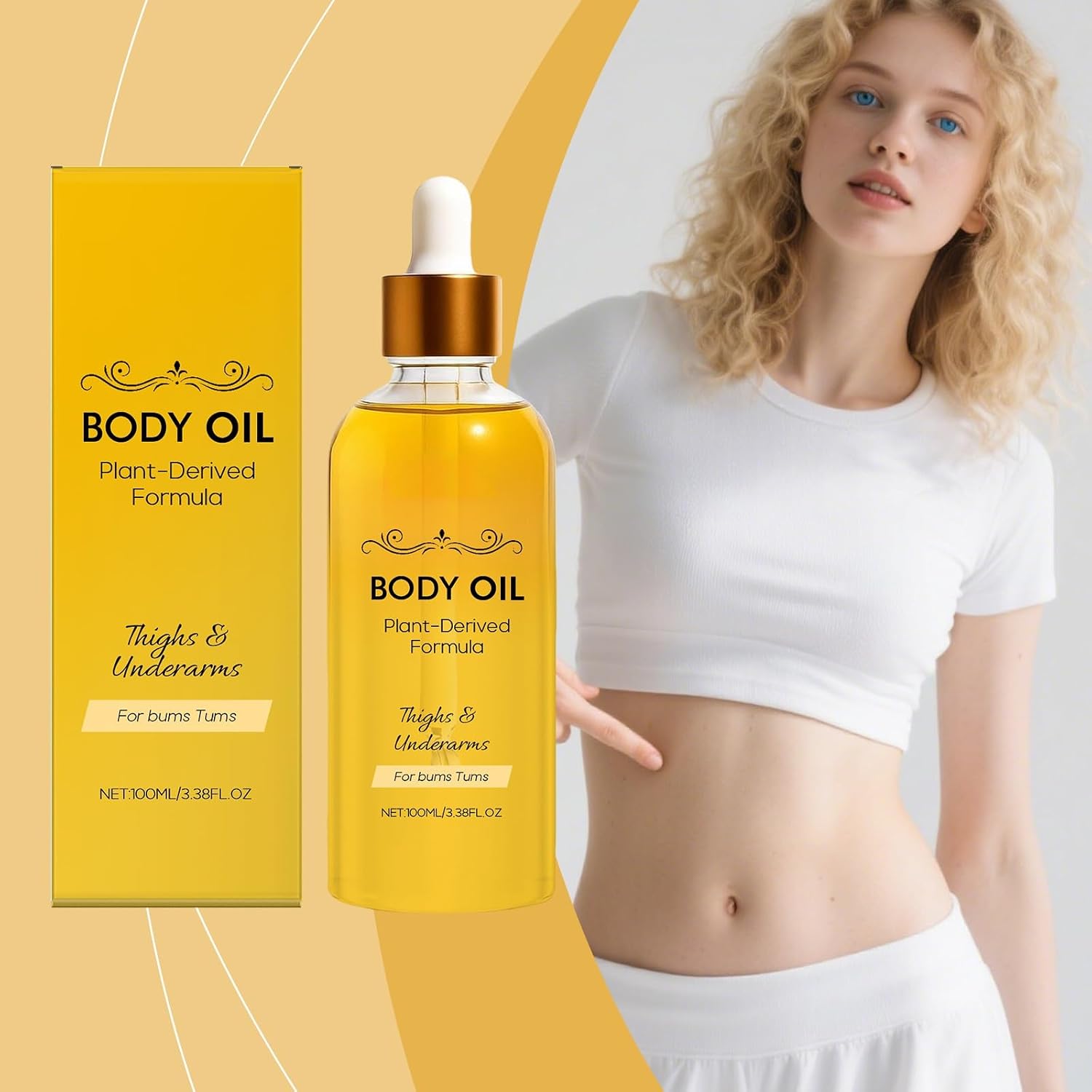 2 Pcs Erae Queen Oil, Cold Pressed Botanical Firming Oil for Face & Body for Crepey Skin Hydrating & Firm-Looking Skin, For bums,Tums,Thighs & Underarms.