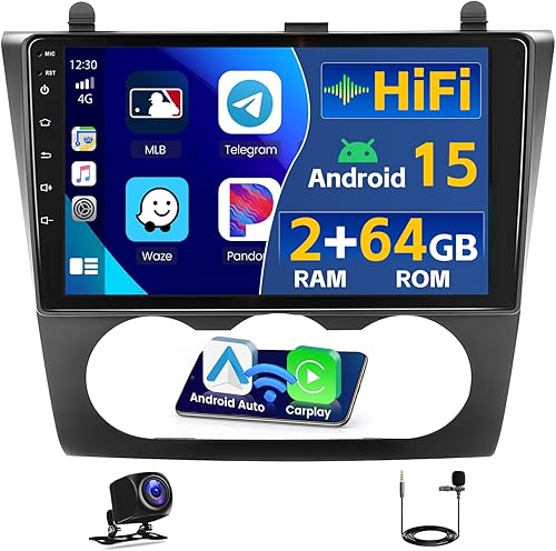 Manual de aire acondicionado para radio Nissan Altima 2008-2012, 2+32G Android 13 estéreo de coche con Apple CarPlay Android Auto Mirror Link,