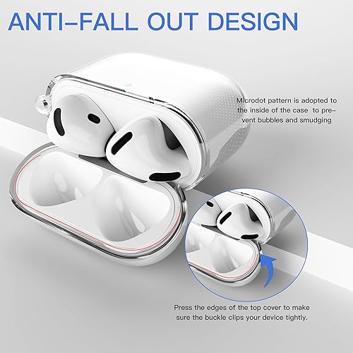 Miniatura 4 de Veirrw Funda para AirPods 4, funda transparente de TPU suave para AirPods de 4 generación para mujeres y hombres, funda para AirPod 4 con kit