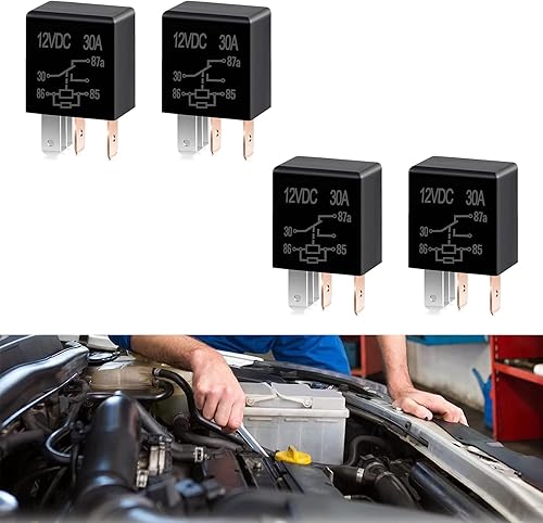 Miniatura 1 de 4 relés de 5 pines para automóvil, multiusos, relé estándar resistente para motor de automóvil, relé de arranque multifunción de 12 V24 V 30 A,