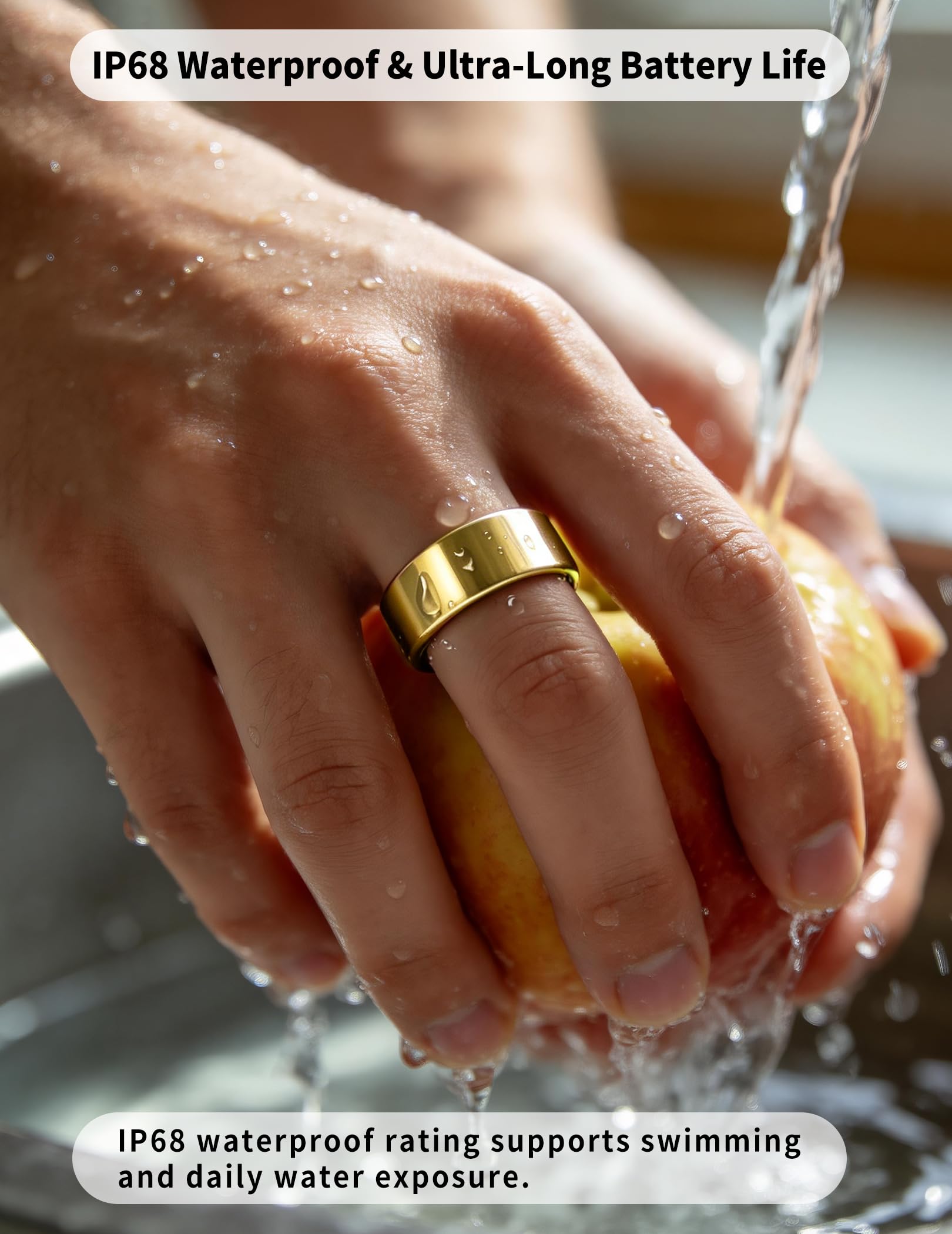NewTrip Anillo inteligente para mujeres y hombres, rastreador de actividad física, frecuencia cardíaca, tendencias de sueño, 128 modos deportivos, control de gestos, seguimiento de ciclo IP68