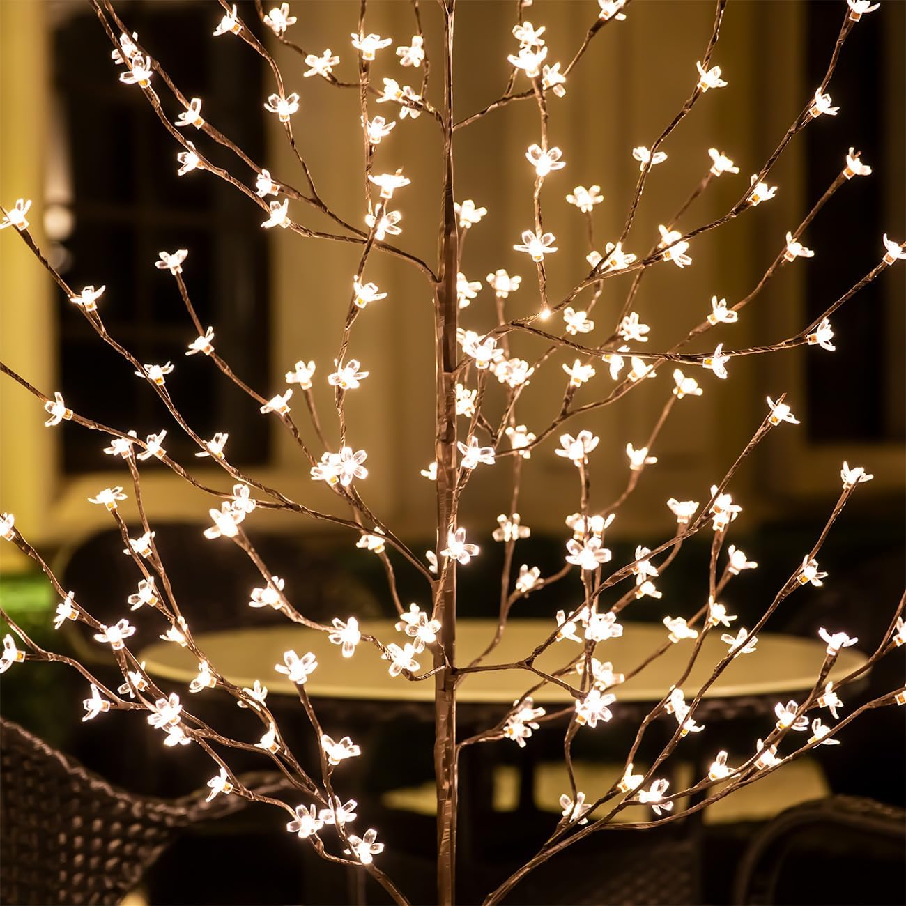 Lighted Cherry Blossom Tree Set 4ft, 5ft and 6ft with 144/184/240 Warm White LED Lights for Holiday Decor - Dimmable, UL Certified, Waterproof - Ideal for Indoor and Outdoor Decoration - Image 7