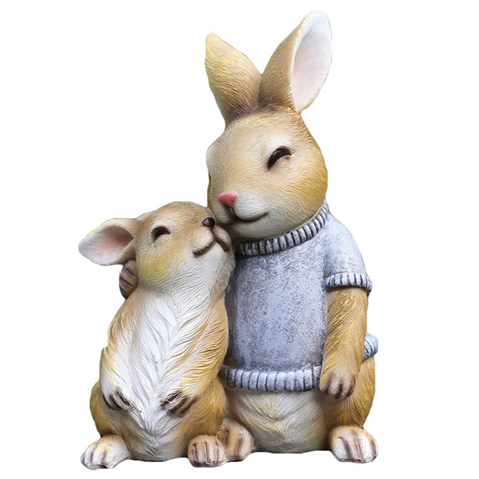 YXCQHZM Bunny Decor Outdoor Two Cuddling Rabbits Statue Decor for Lawn Patio Decoration Gift