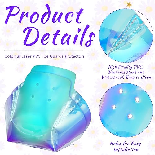 Miniatura 3 de 2 protectores de piel sintética para patines de cuatro ruedas (color arcoíris, patrón sólido)