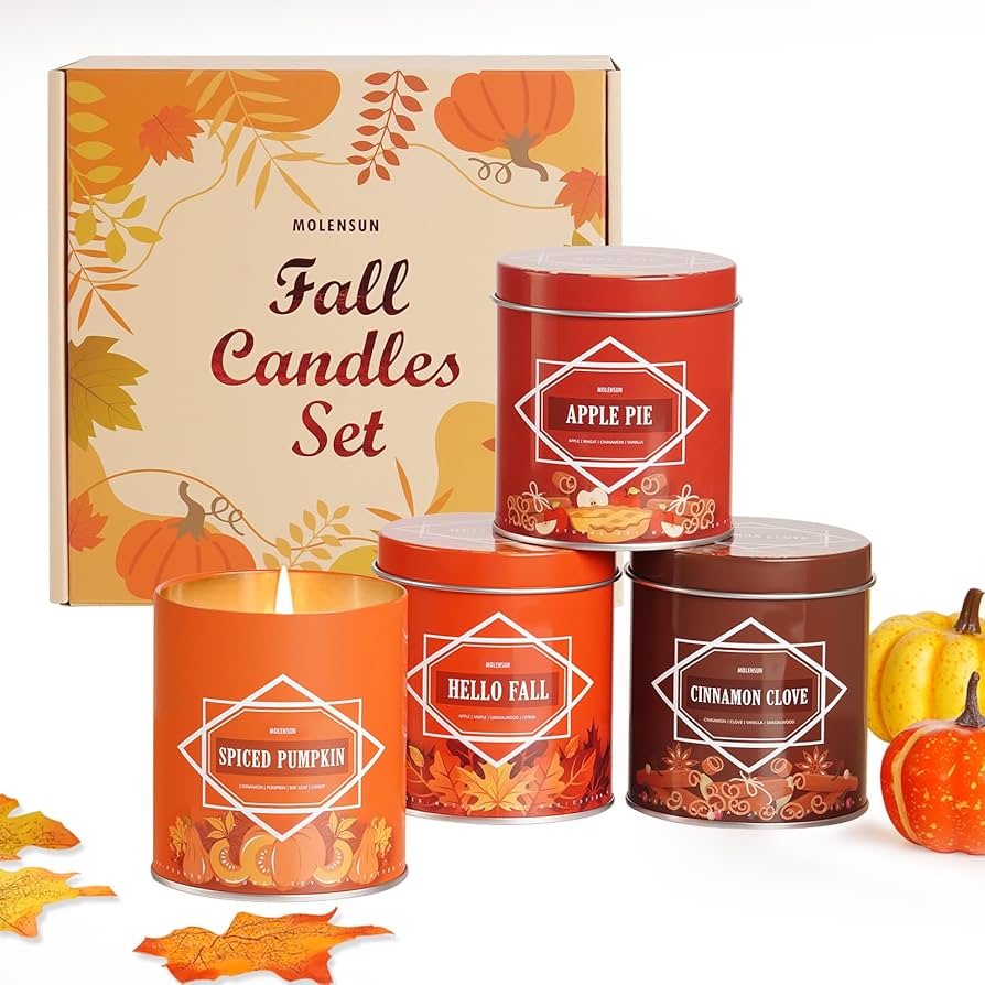 Amazon.com: Fall & Winter Candle Gift Set – 36oz (4×9oz) Soy