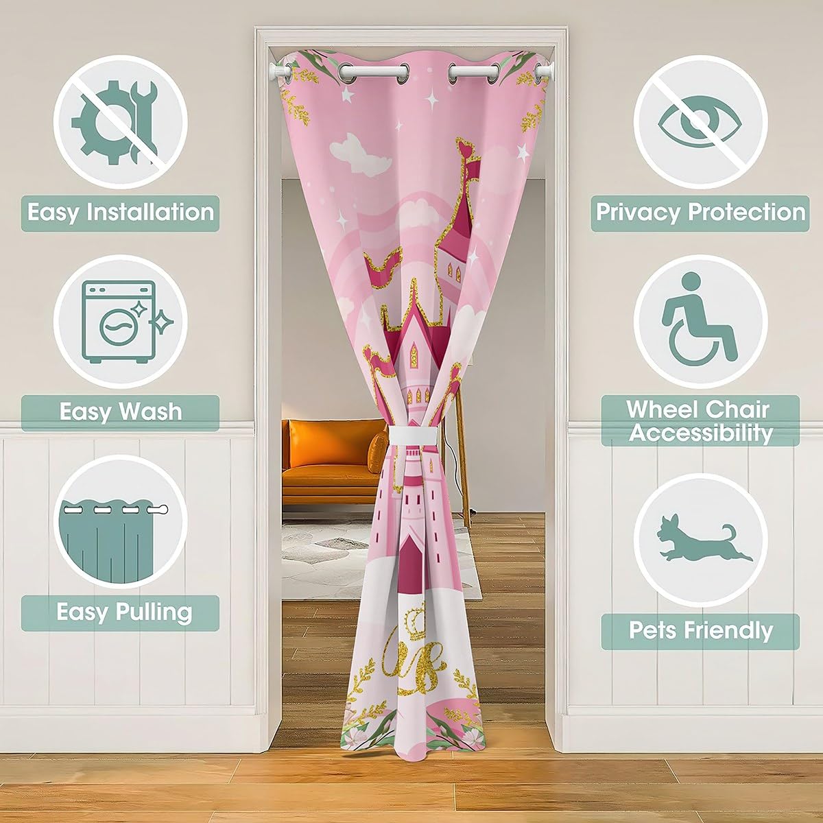 Tienda De Princesa Para Niños - Tamaño 130x100x130 Cm, Tela Oxford, Con Cortina De Puerta, Ventana De Malla Y Luz De Pelota Incluida