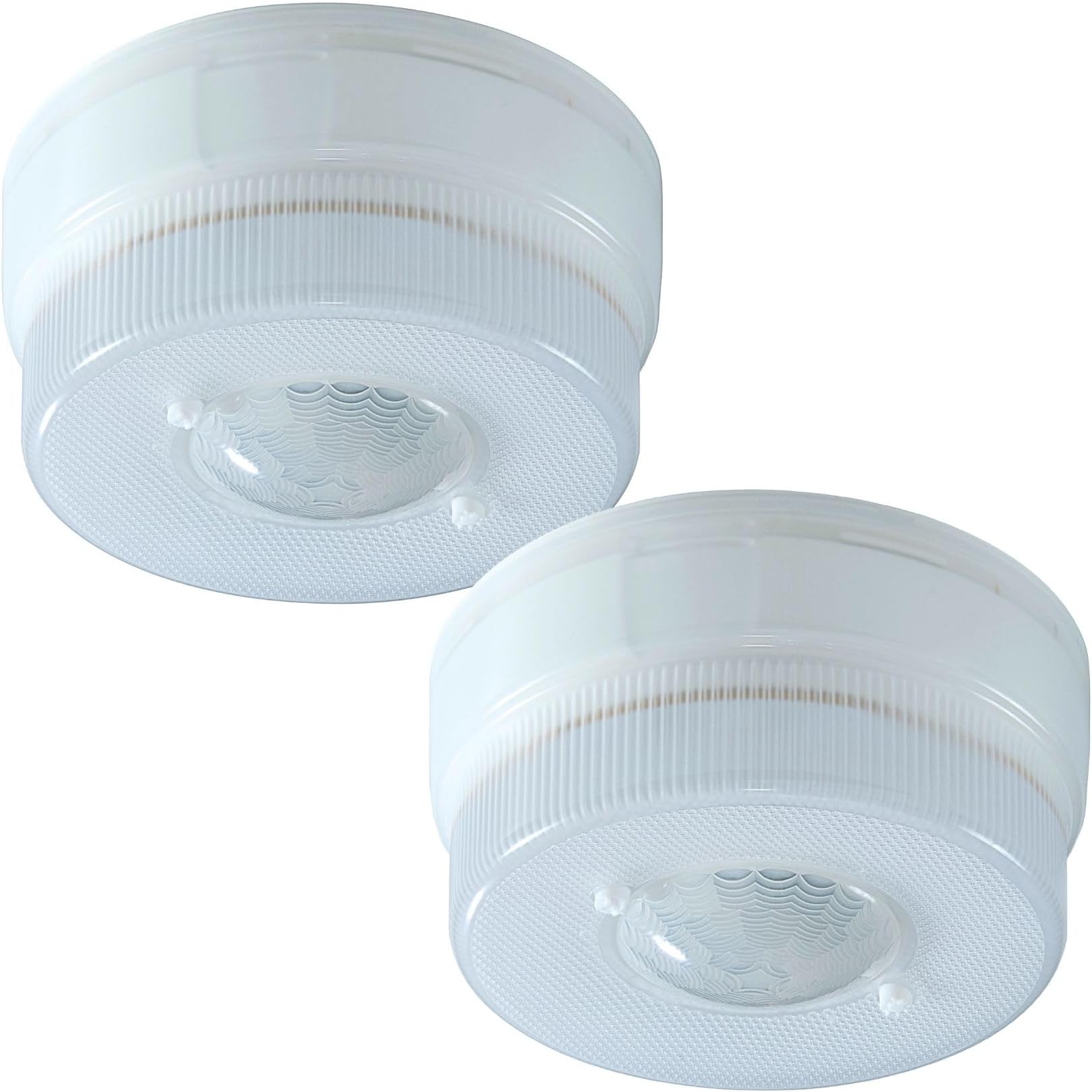 Battery Operated Motion Sensor Ceiling Light 6 inch - 2 Lights, White