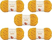 Vista 13 de Sensy - Hilo de terciopelo para ganchillo o manta de bebé, hilo de chenilla, hilo amigurumi, 3.5 onzas, 132 yardas, calibre 5, voluminoso