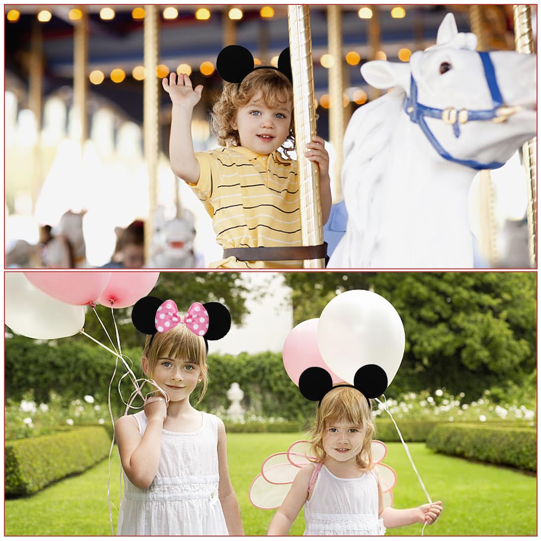 Diadema De Lazo Rosa Y 2 Lazos Para El Cabello De 4 Pulgadas, Accesorios Para El Cabello De Regreso A La Escuela Para Niñas Pequeñas Y Escolares ( Rosa