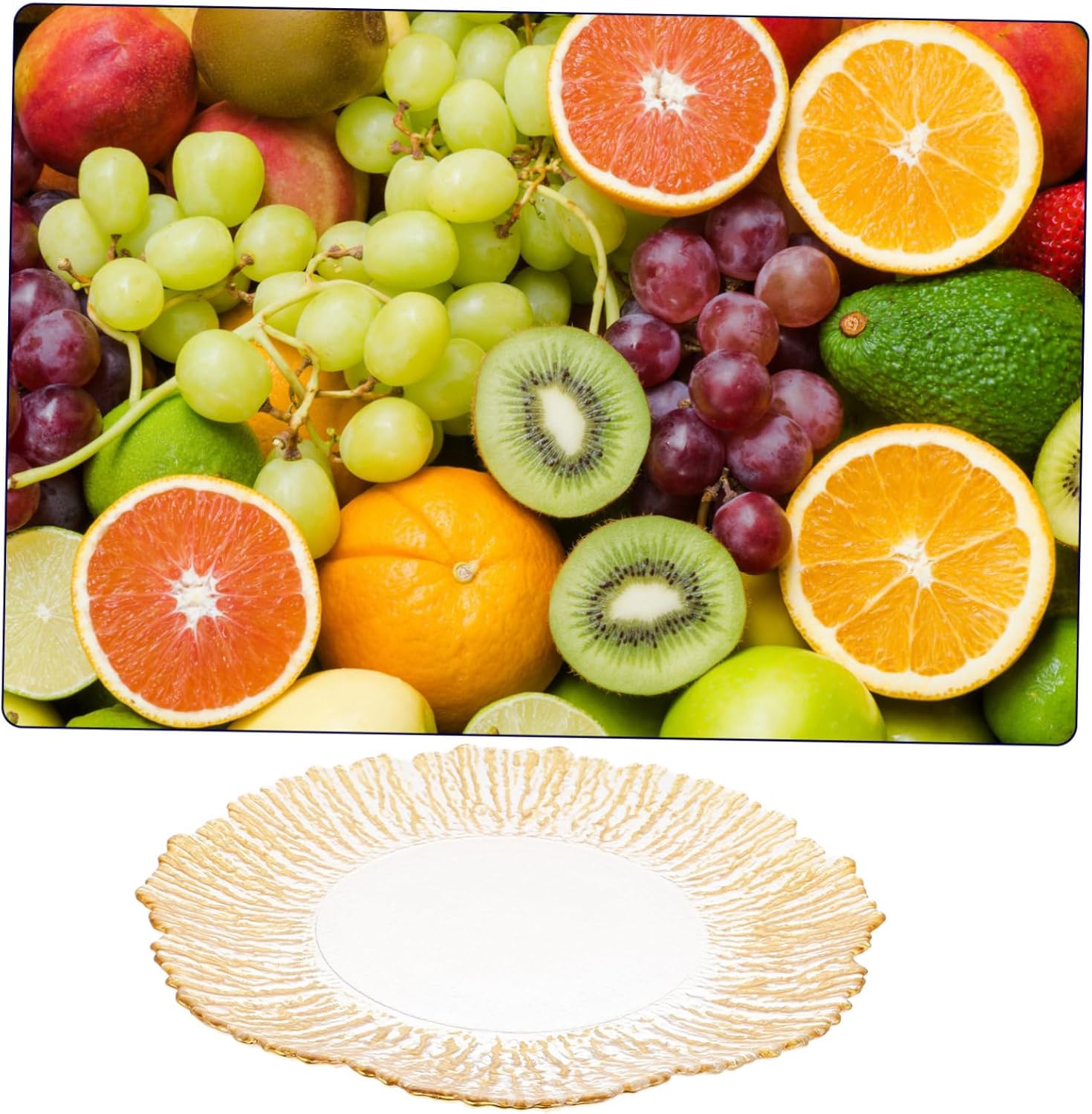 Zerodeko Glass Fruit Tray Decorative Serving Dish for Snacks and Sturdy and Elegant Multi-use Fruit Bowl for Home and Kitchen Decor