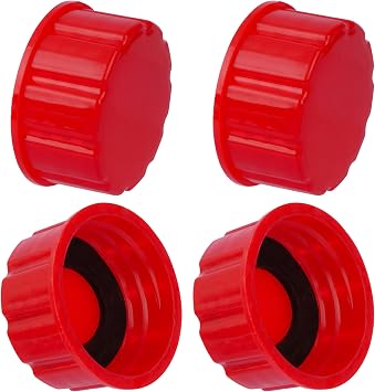 5 Gallon Gas Can Caps,Coarse Thread Gas Cap Tank Lid,gas can nozzle replacement Red Coarse Thread Cap,Portable Gas Tank, 5+Gallon Plastic and Metal Gas Tank LidPack of 4
