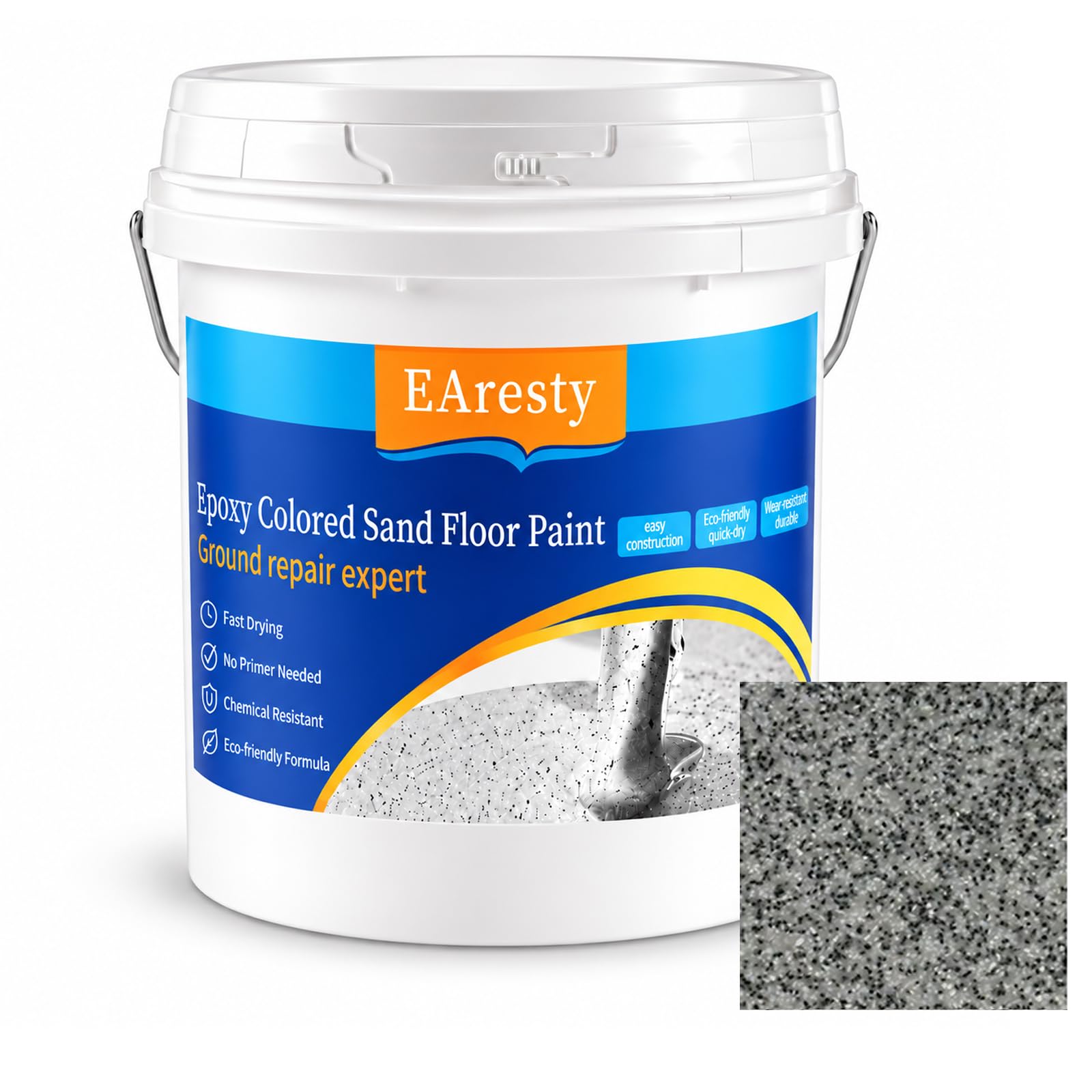 Epoxy Colored Sand Floor Paint for Concrete, Self-Leveling Epoxy Coating