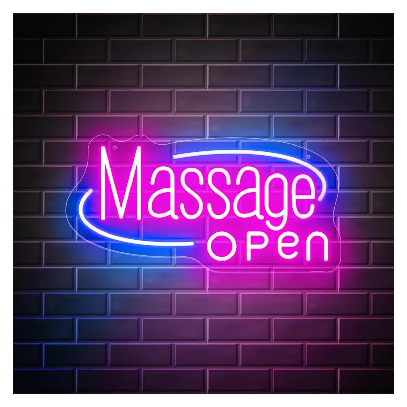 LEMST Signs Lamp Neon Signs Massage Business Spa Or Wellness Center Attractive Lights, Neon for Massage Businesses 40.64x20.32cm