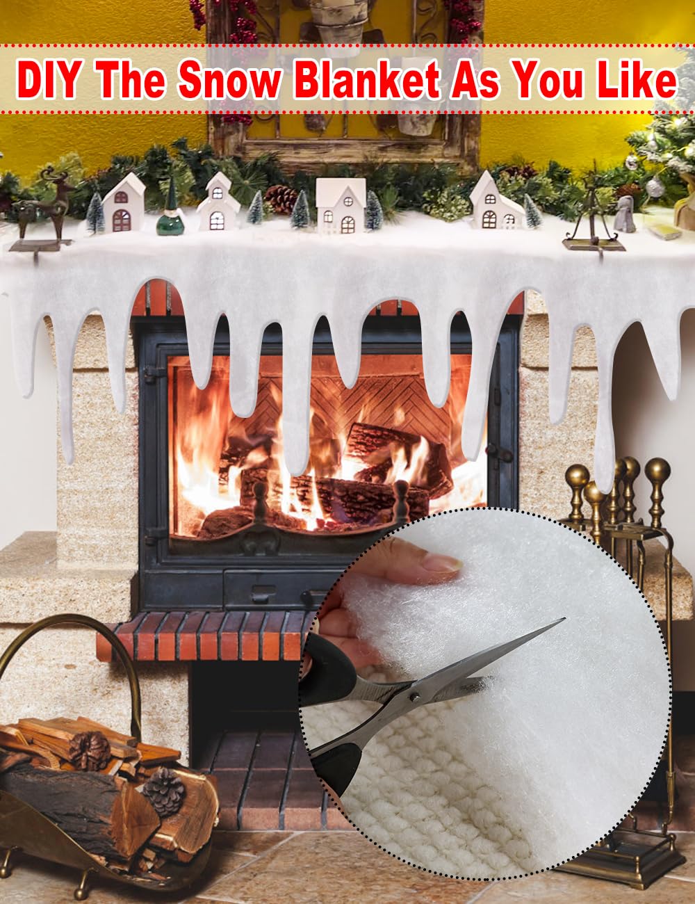 Rouleau de Couverture de Neige de Noël, Couverture de Neige Artificielle, décoration d'arbre de Noël, Couverture de Neige Artificielle, décoration de Vacances d'hiver, Fausse Neige pour Affichage de