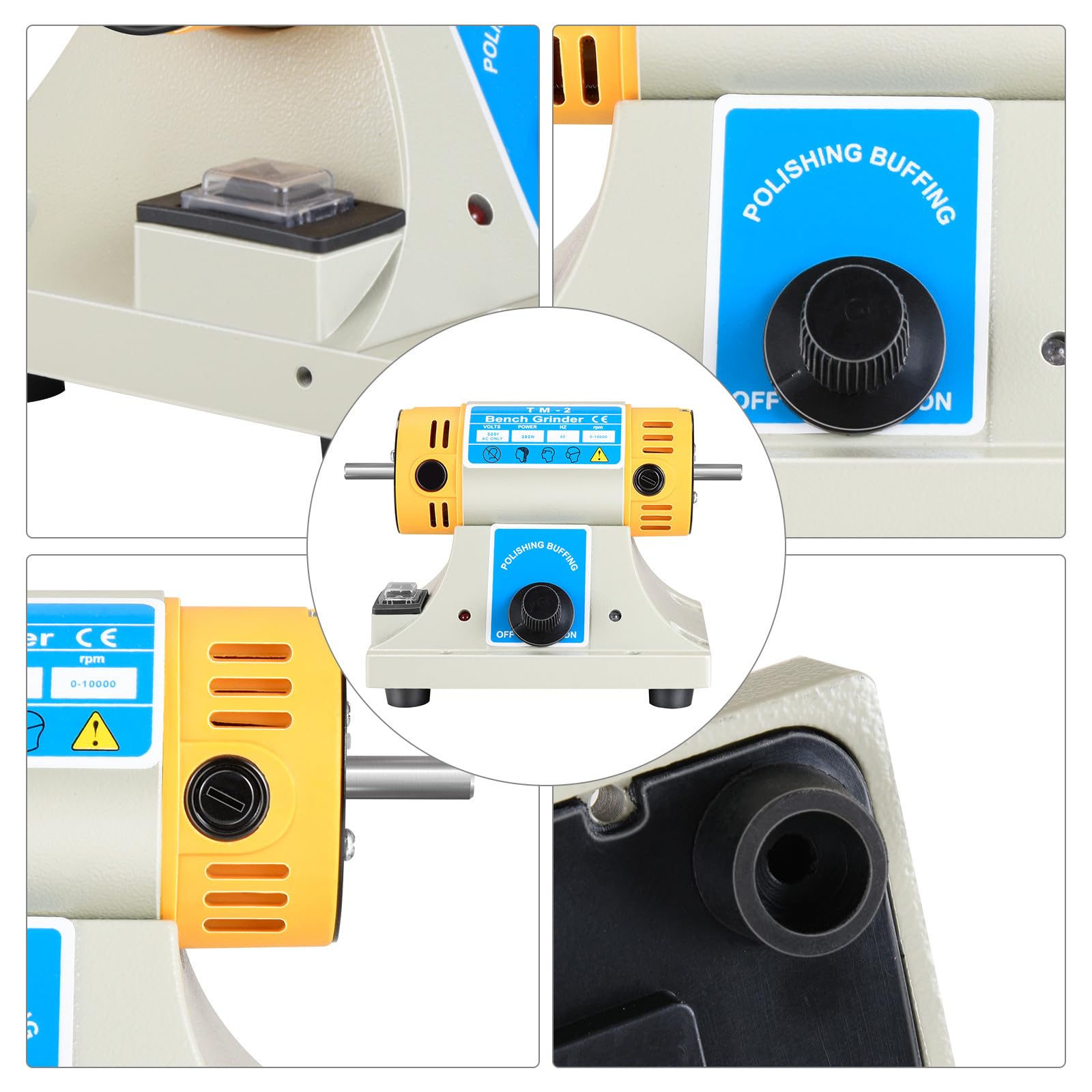 Lucidatrice da banco 350W 10000 rpm Piccola macchina per il taglio e la lucidatura della giada da tavolo multifunzionale per la lavorazione del legno Rettificatrice per gioielli