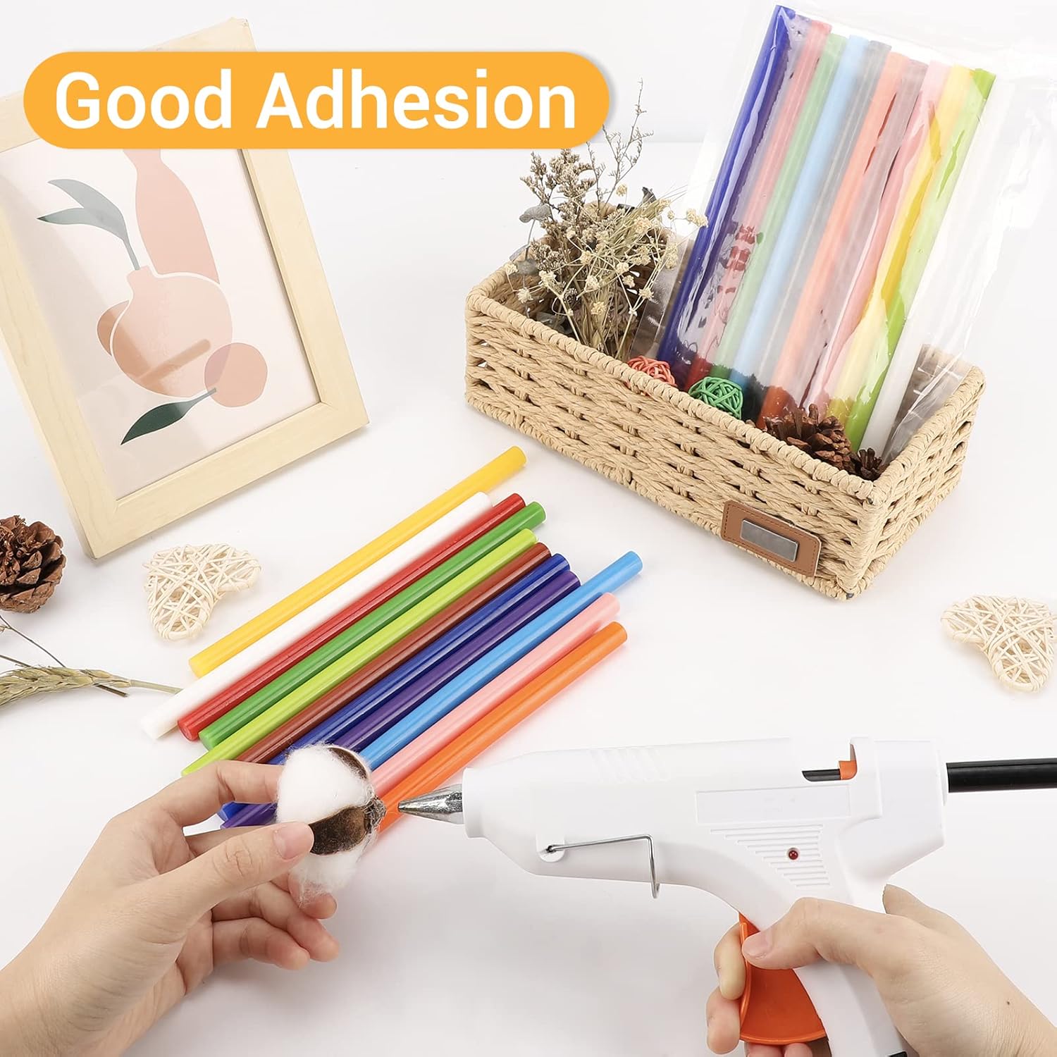 Manarty Hot Glue Sticks Full Size, 48PCS 0.43"Dia x 8" Long Large Colored Hot Glue Melt Wax Sticks for Metal, Wood, Glass DIY Art Craft & School Projects Repairing Party Festival Home Decoration