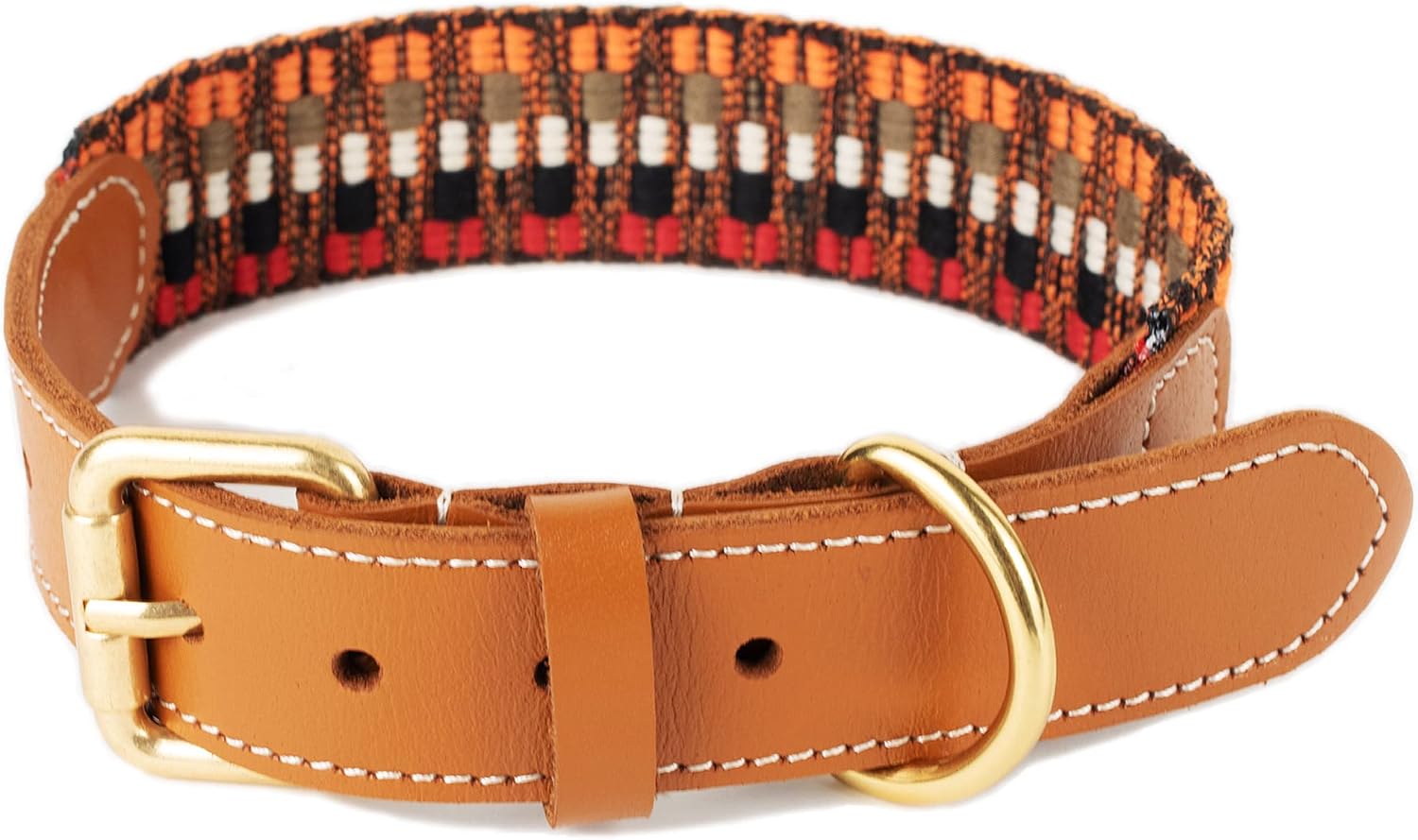 Mino Dog Collar Real Leather & Weaving Belt Combined with Anti Oxidative Buckle 3 Sizes Cover The Range of Application from 9 to 18…