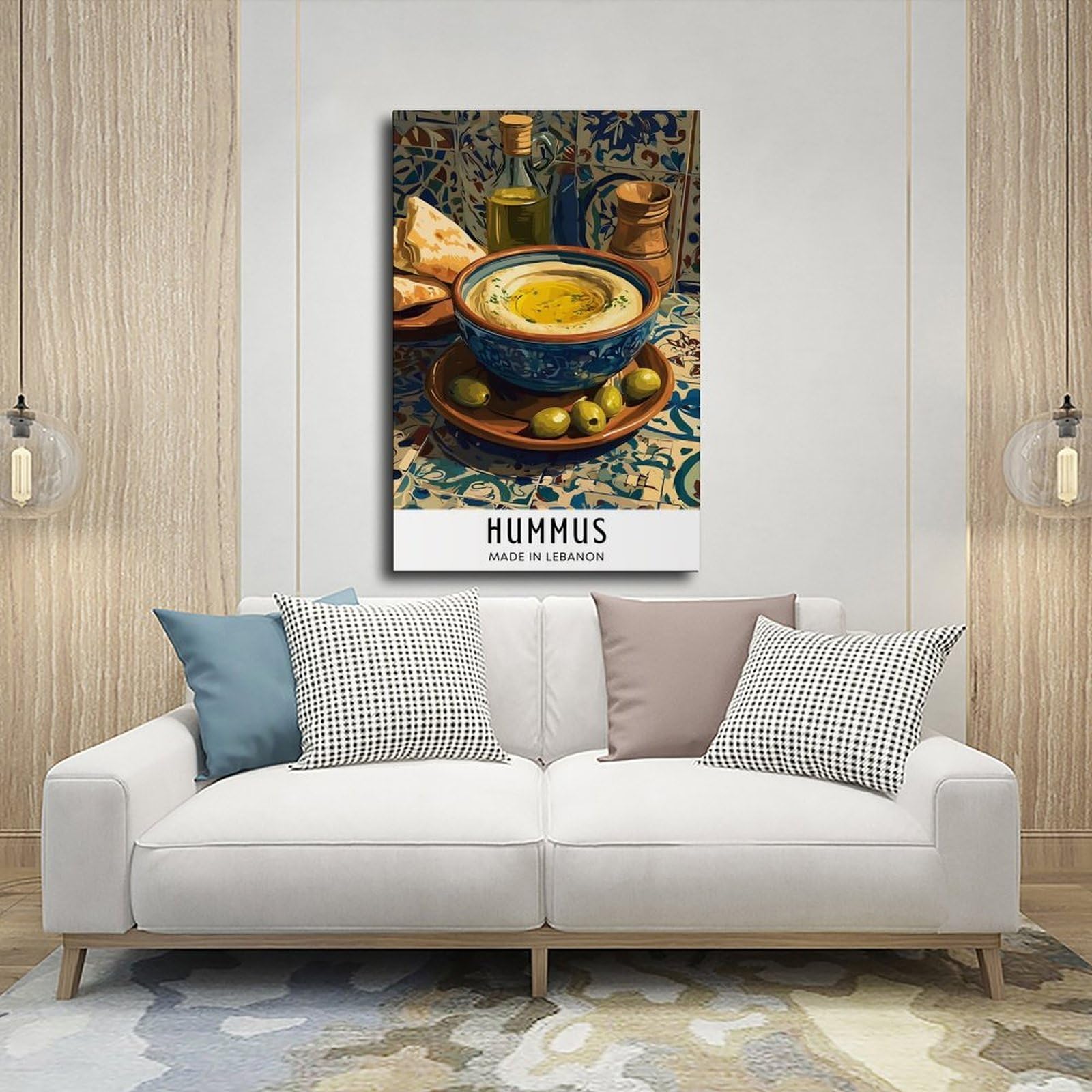 Hummus-Poster, Leinwand-Poster, Wandkunst, Dekordruck, Gemälde für Wohnzimmer, Schlafzimmer, Dekoration, 50,8 x 76,2 cm (L x B)