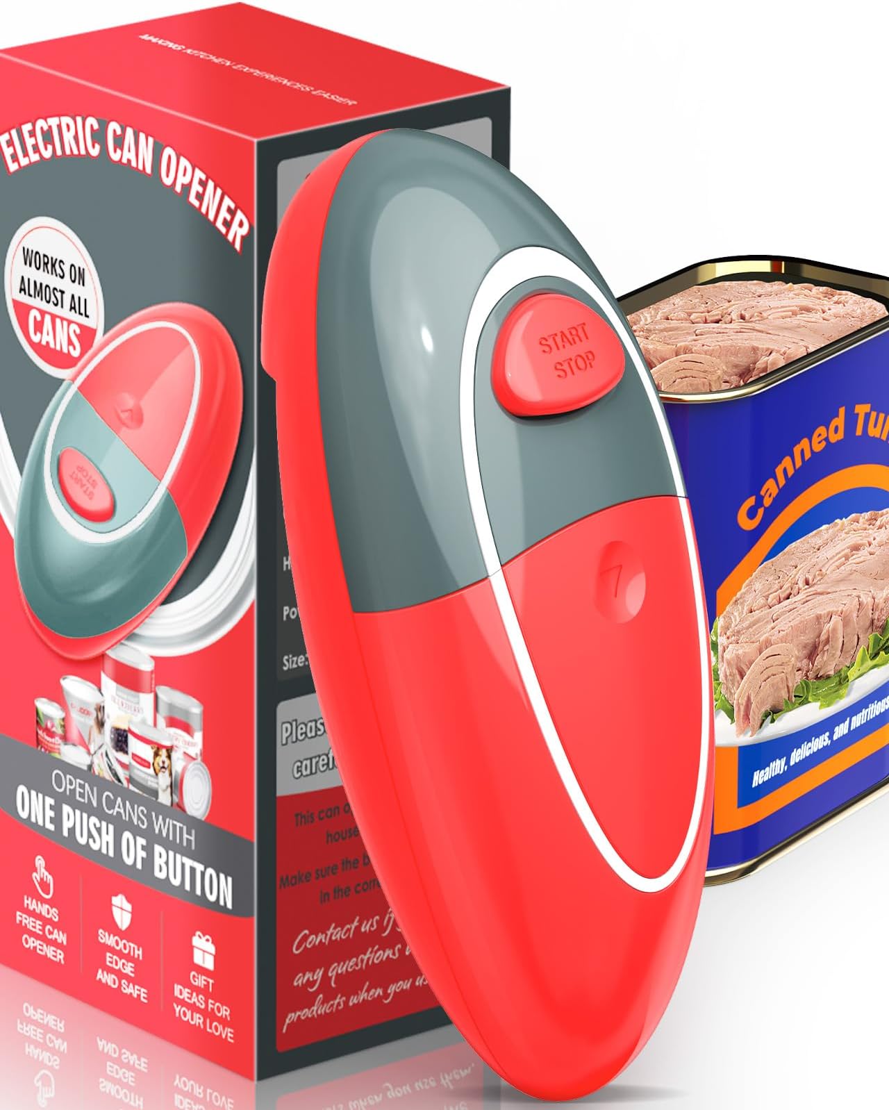 Electric Can Opener, Hands Free One Touch Automatic Can