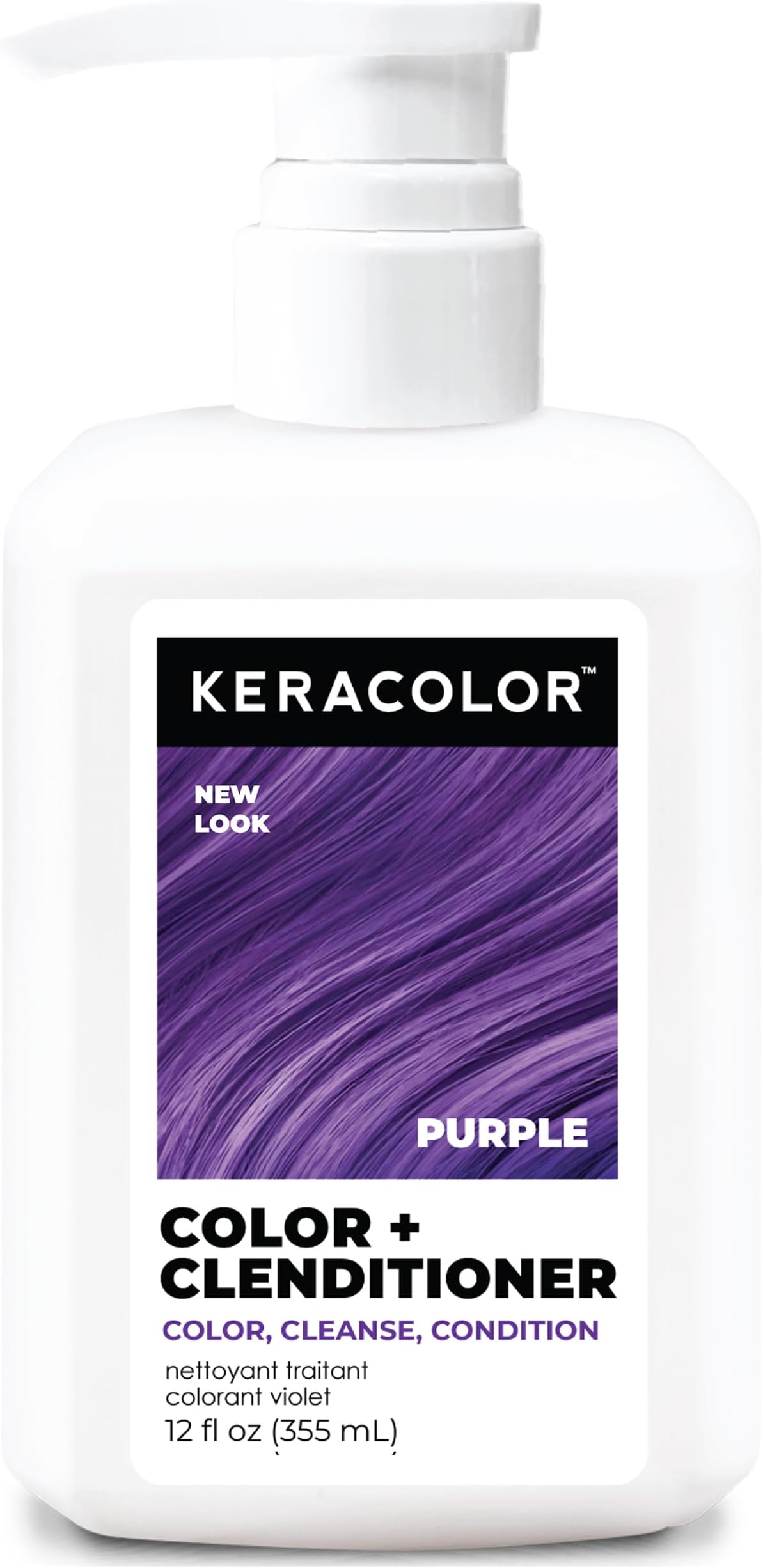 Keracolor Color + Clenditioner 3-in-1 Color-Depositing Conditioner, Gently Cleanses & Conditions, Semi-Permanent Hair Color, 23 Shades, 12 Fl Oz
