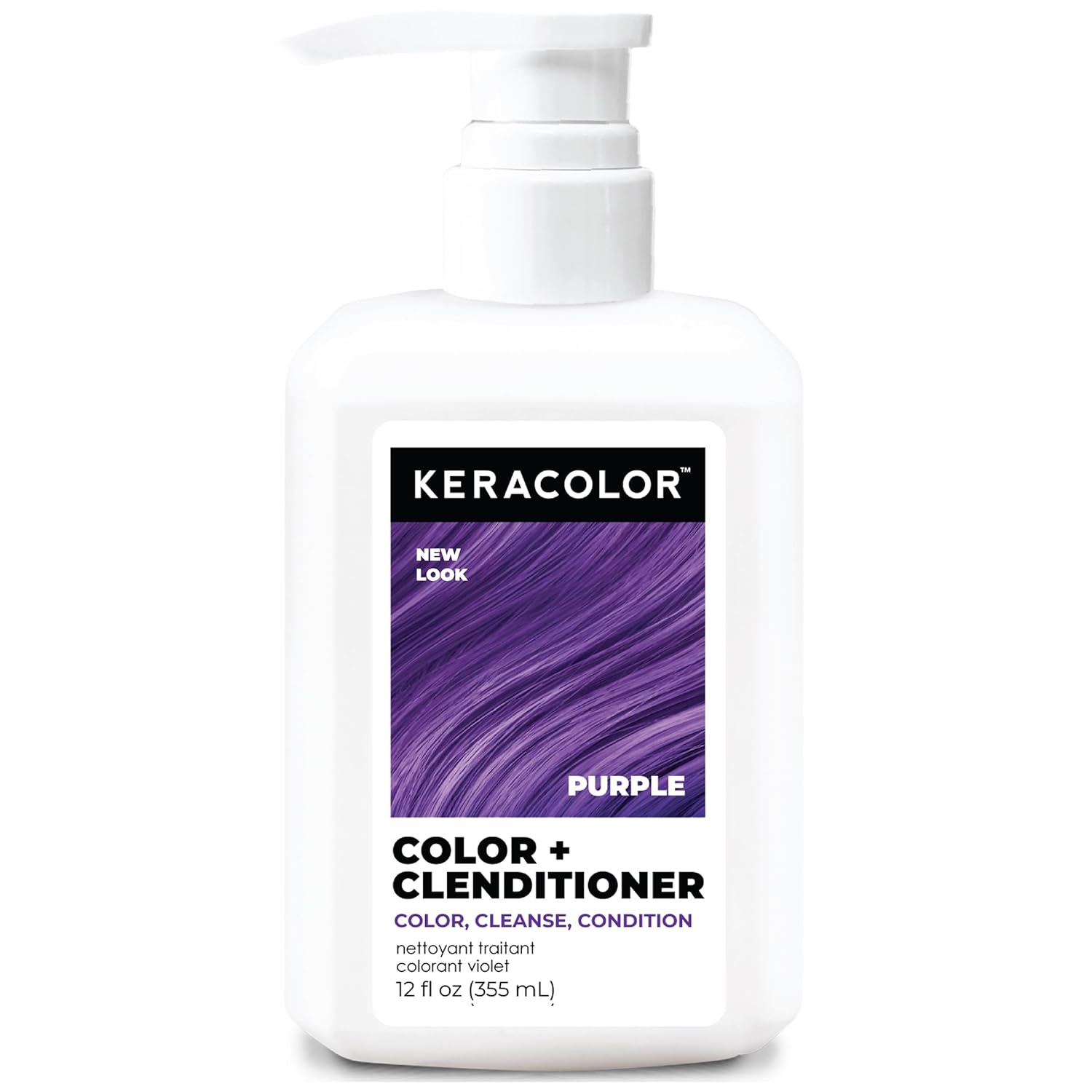 Keracolor Color + Clenditioner 3-in-1 Color-Depositing Conditioner, Gently Cleanses & Conditions, Semi-Permanent Hair Color, 23 Shades, 12 Fl Oz