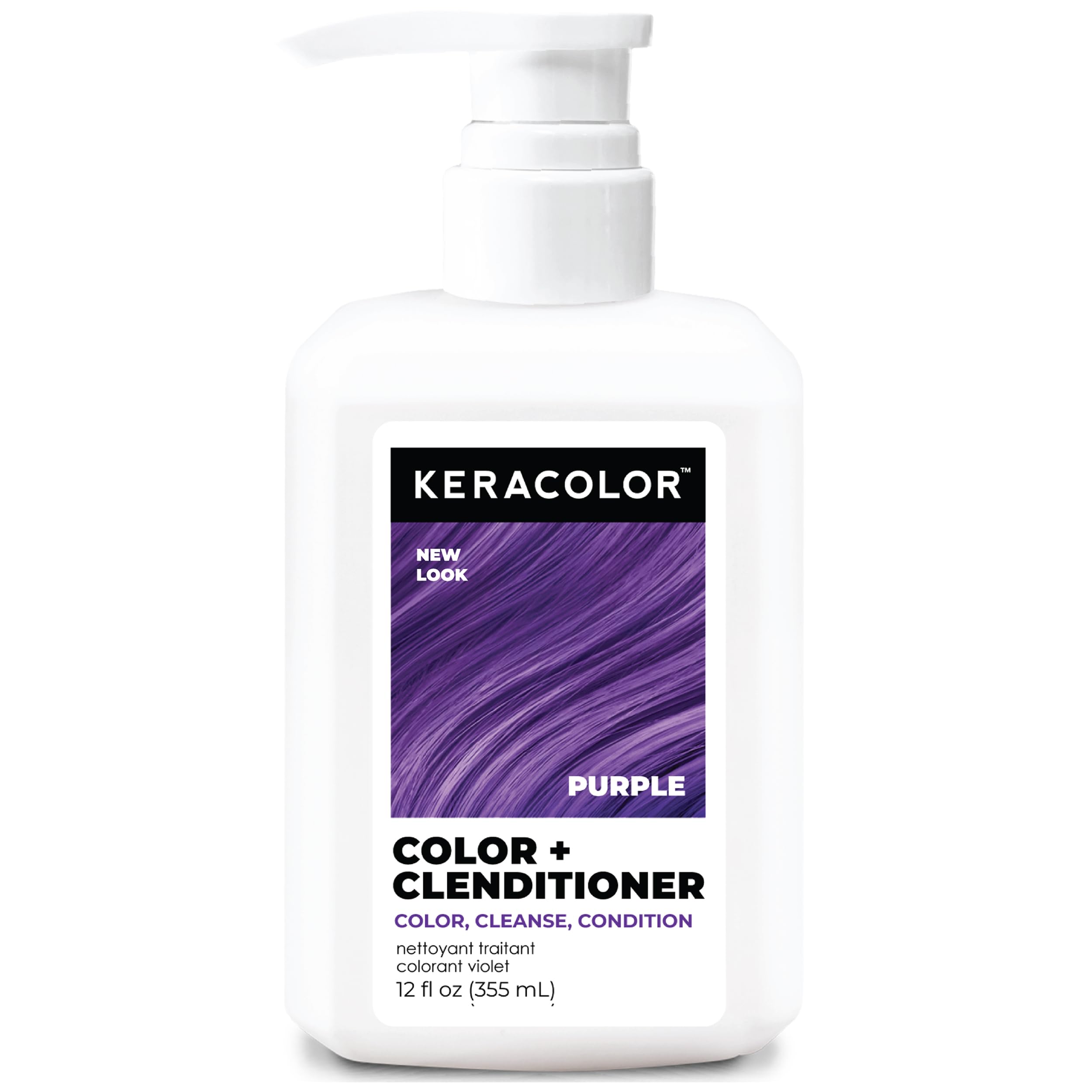 Keracolor Clenditioner PURPLE Hair Dye - Semi Permanent Hair Color Depositing Conditioner, Cruelty-free, 12 Fl. Oz.