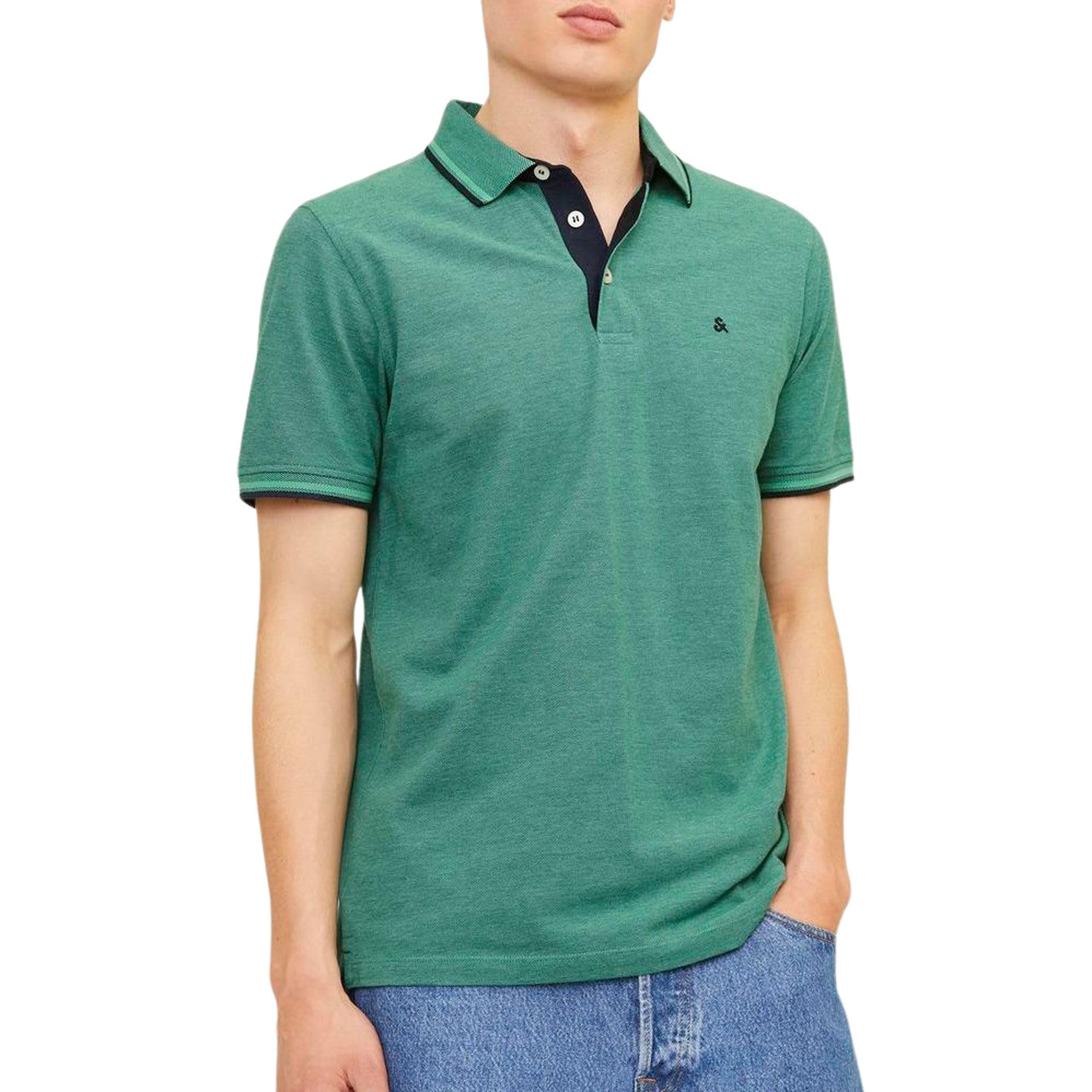 JACK & JONES Mens Jjepaulos Noos Polo Shirt, Deep Teal/Detail: Play, L UK