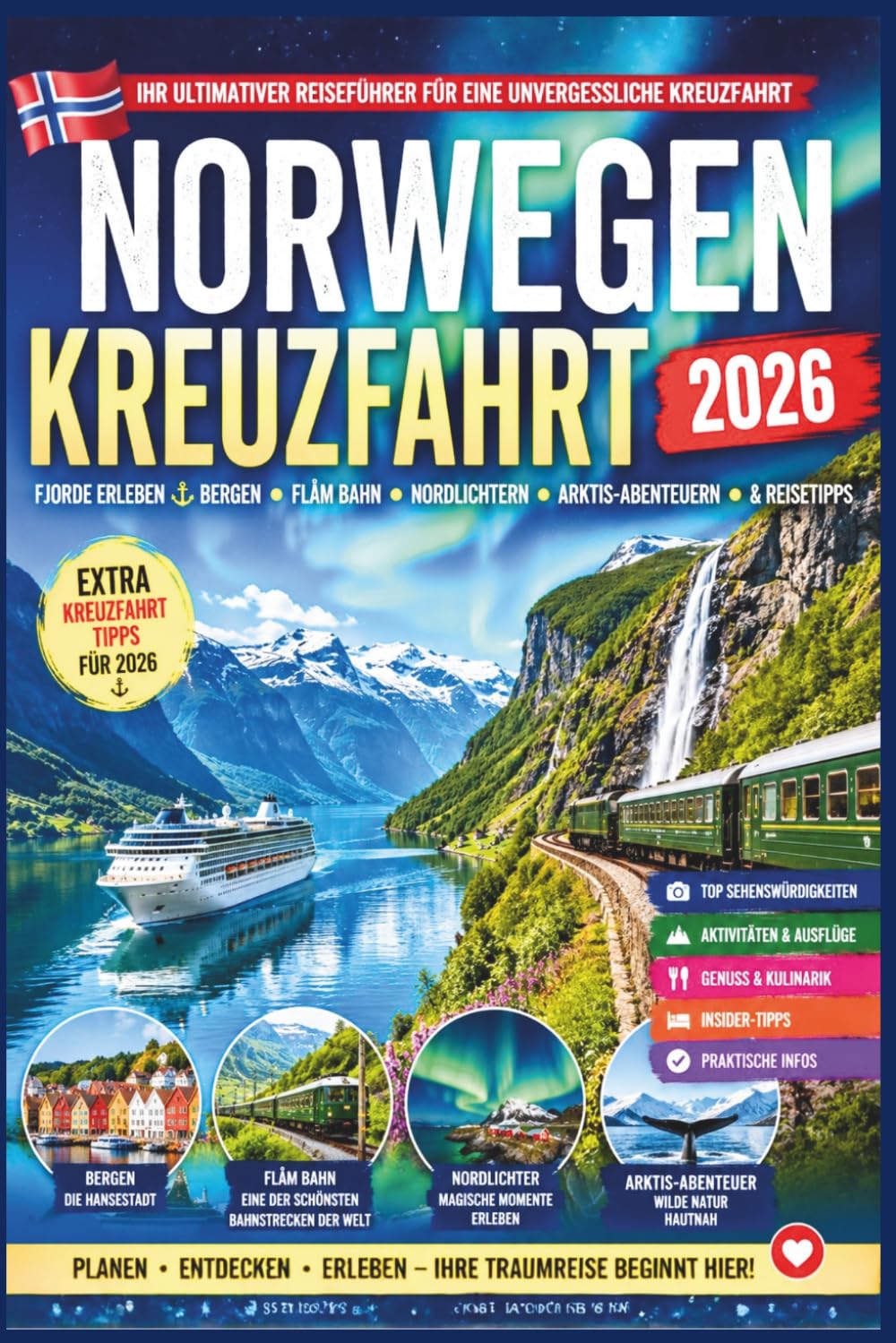 Norwegen Kreuzfahrt Reiseführer 2026: Fjorde erleben mit Bergen, Flåm Bahn, Nordlichtern, Arktis-Abenteuern & Reisetipps