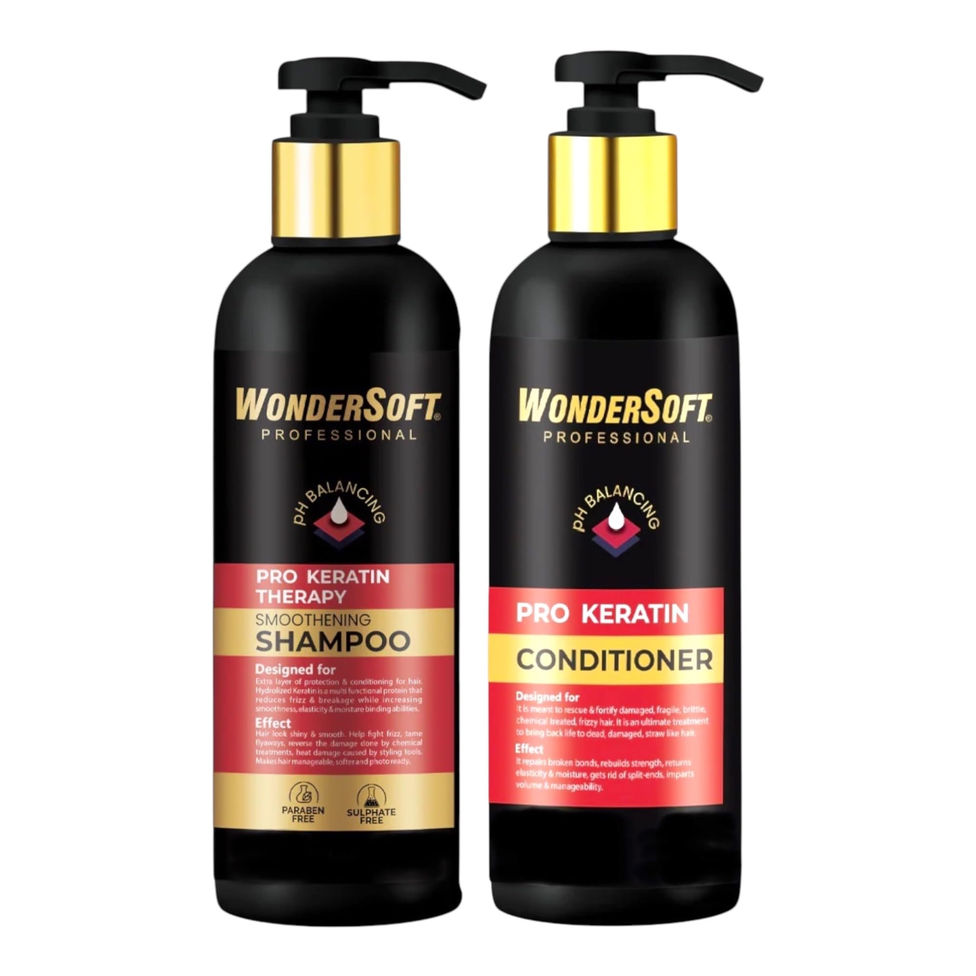 Wondersoft Professional PH Balancing After Pro Keratin Therapy Shampoo & Conditioner For Keratin Treartment, Smoothening, Straightening Sulphate Or Perabin Free (500ml Both) l) (Set of 2)-picture-25