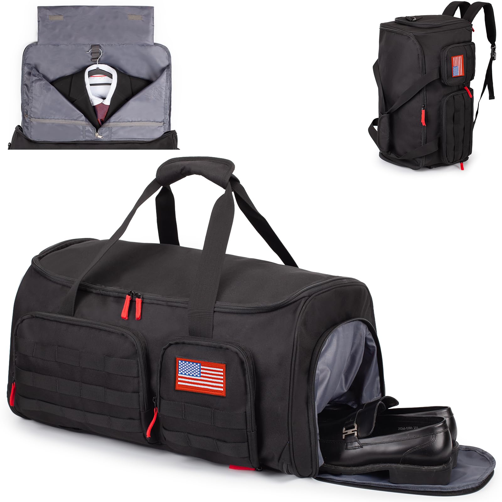 ATRIPACK Duffle Bag for Men Tactical Duffle Bags for Travel 55L Large Capacity Convertible Garment Bag With Shoes