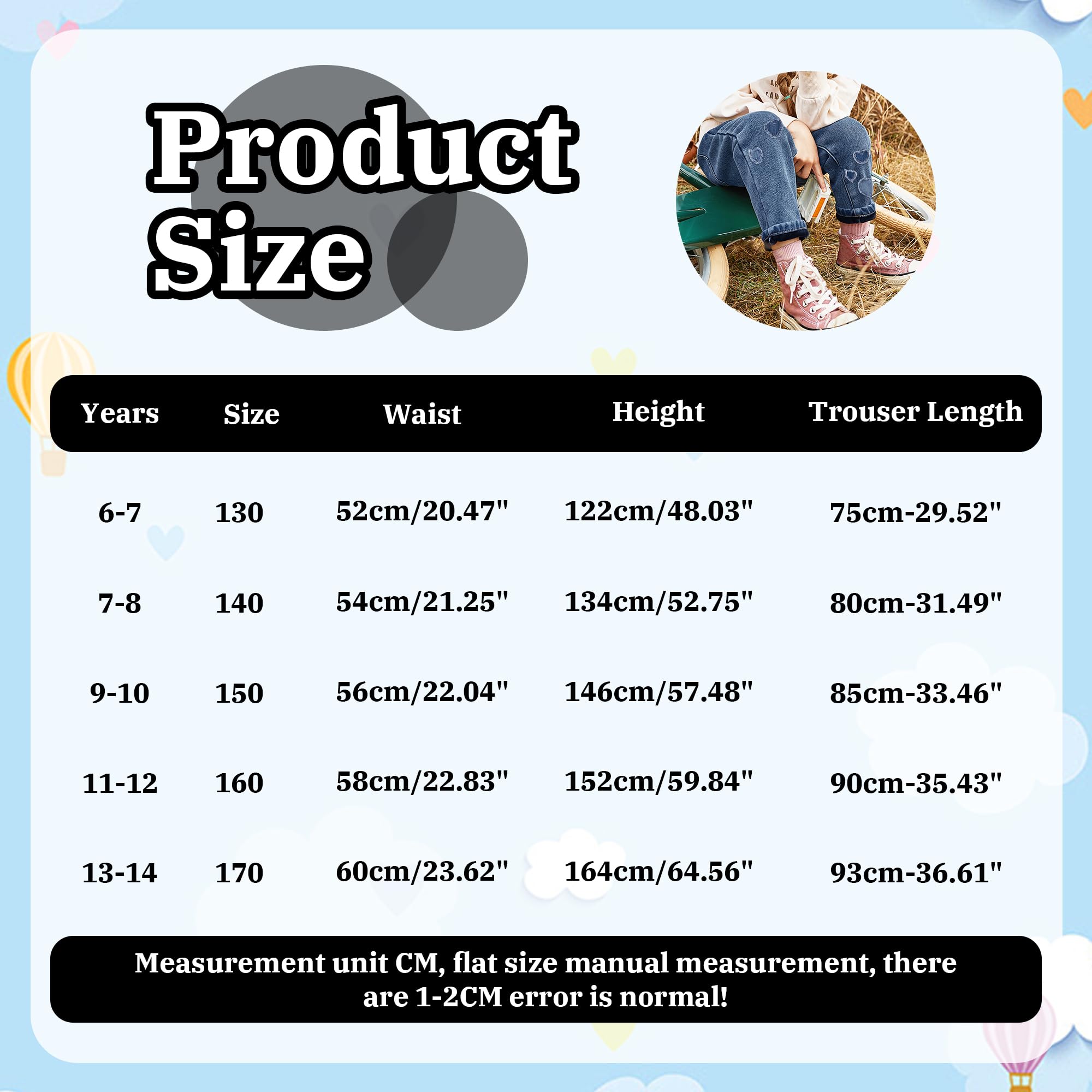 Jeans Filles Baggy Wide Leg Denim Pantalon avec Taille Élastique Jambes Larges Jean Loose Fit Pantalon Stretch Décontracté Bleu Denim Pants avec Poches Mode Streetwear pour Enfants 6-14 Ans