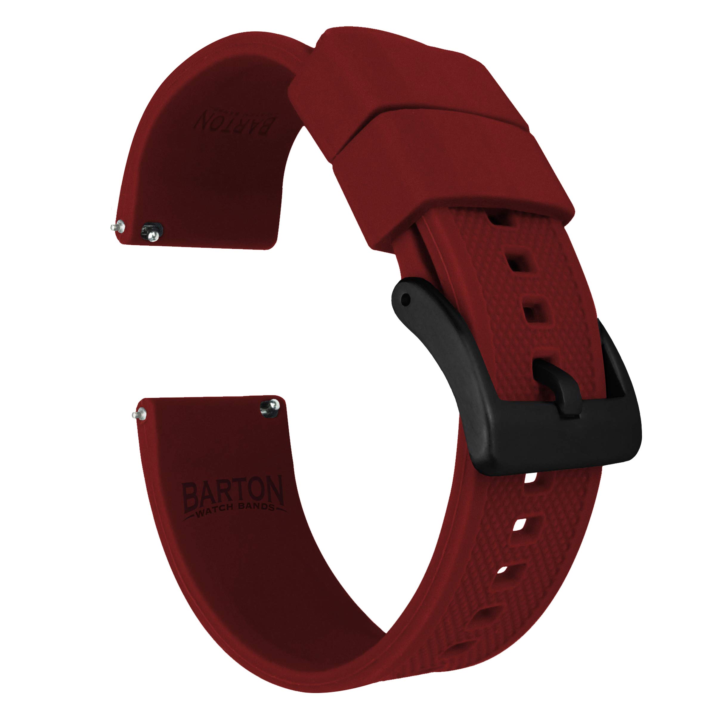 BARTON Elite Silicone Watch Bands - Quick Release - Choose Strap Color &amp; Buckle Color (Stainless Steel, Black PVD or Gunmetal Grey) - 18mm, 20mm, 22mm &amp; 24mm Watch Straps