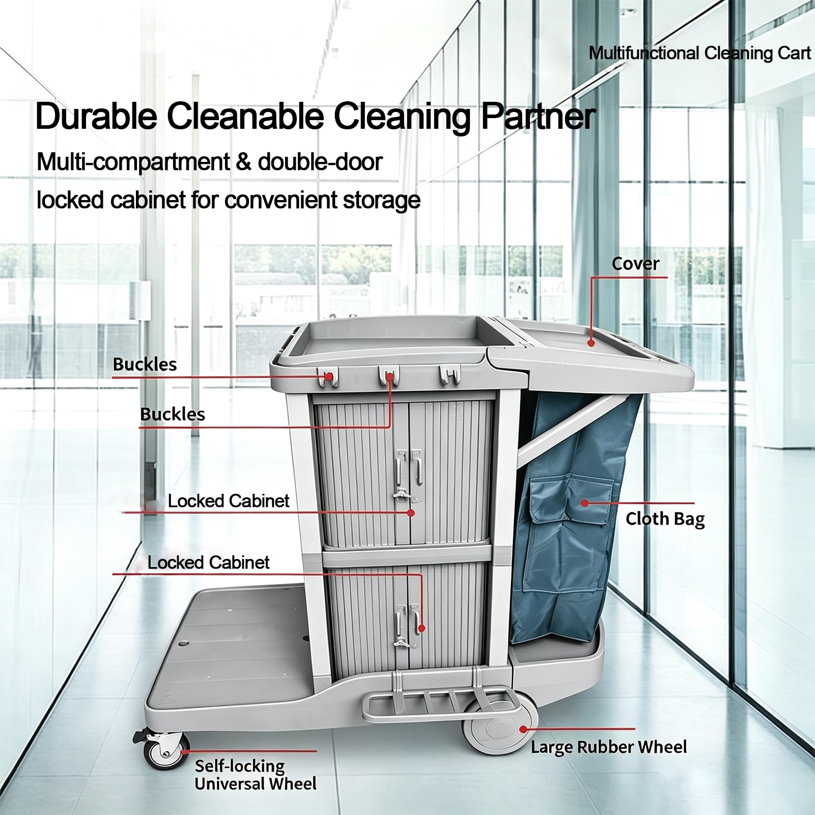 Carrello per Servizio di Pulizie Carrello di Janitorial