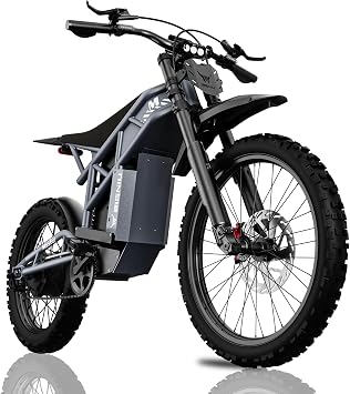 BIGNIU Electric Dirt Bike, Off-Road Ebike with 5000W Peak Motor, Electric Bike for Adults 60V 32Ah Battery, 4.0x19 Fat Tires, Removable Battery, E Bike for Teens