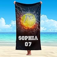 Vista 58 de Interestprint Toalla de playa personalizada con logotipo de secado rápido para él y ella, toalla de playa personalizada con texto blanco y morado