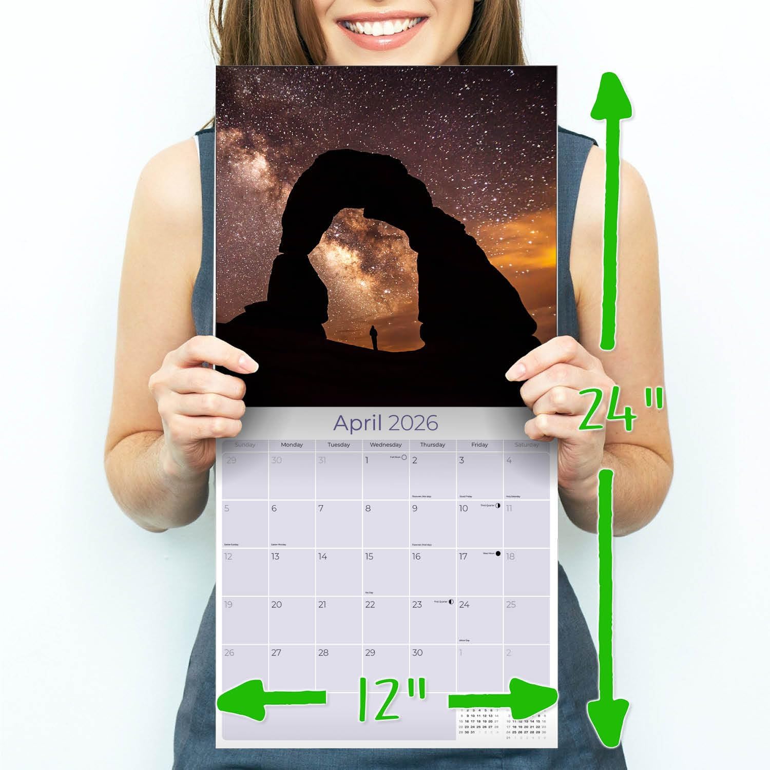 2024 2025 国立公園カレンダー 2024 国立公園 ギフト マンスリー 壁 カレンダー 14か月 米国製 フルサイズ - 1