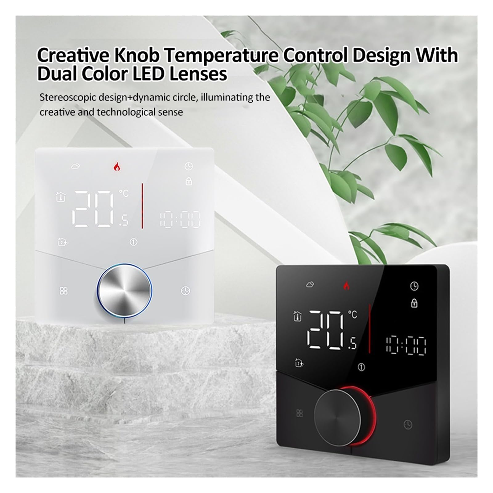 Inteligentny termostat, Inteligentny termostat grzewczy Cyfrowy regulator temperatury Wyświetlacz LCD Tygodniowy programowalny termostat Inteligentna kontrola aplikacji Life(Water Heating)