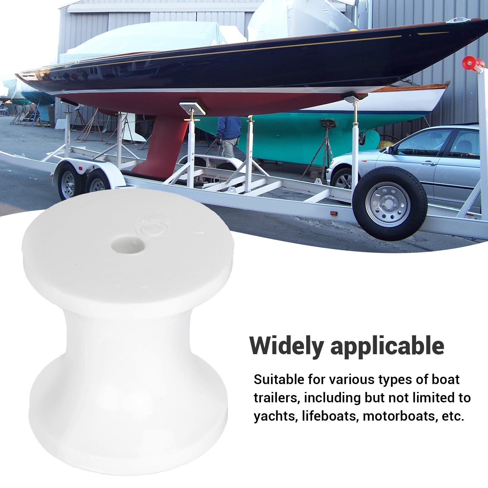 Miriam Song Boat Trailer Roller, 51mm Length 8mm Hole Strong Load Bearing Bow Stop Boat Roller for Trailer Yachts Lifeboats Motorboats
