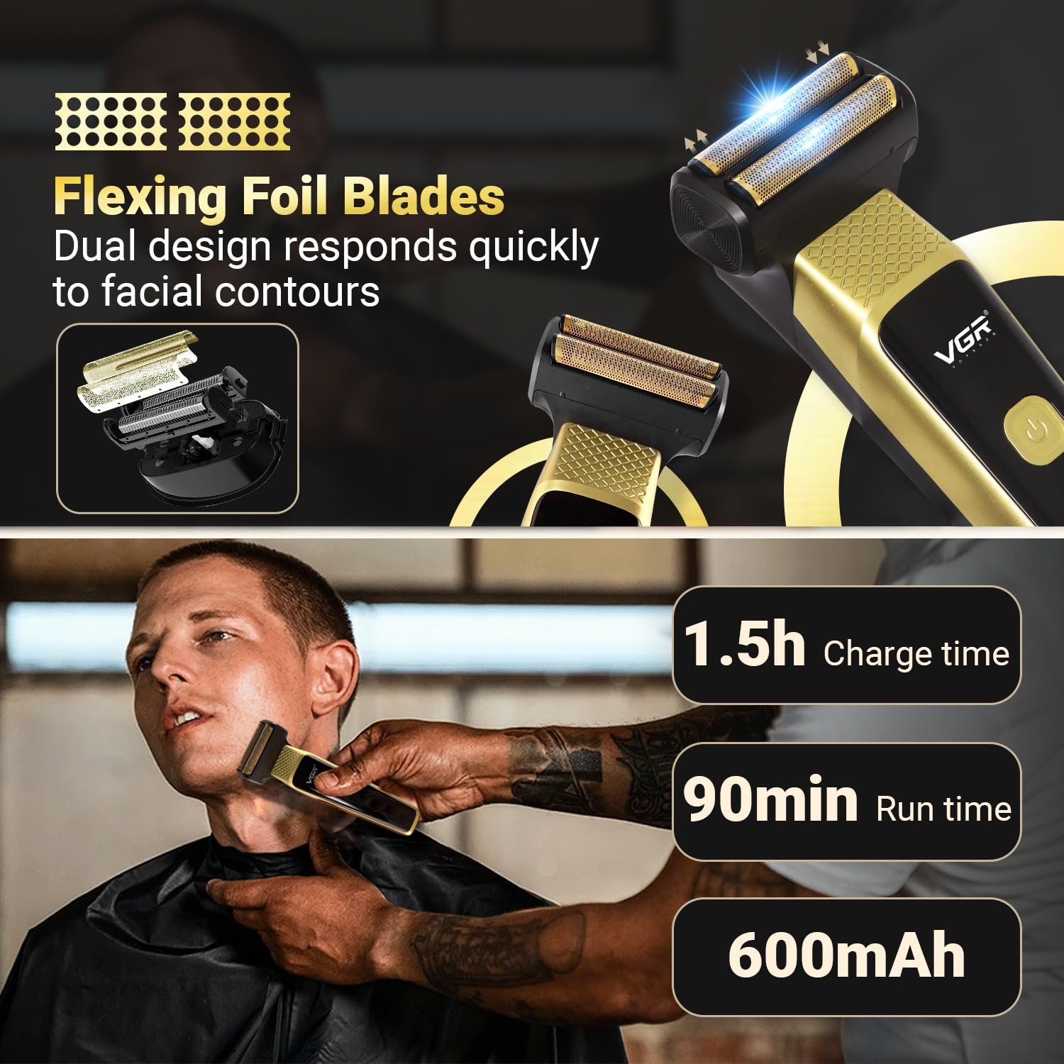 VGR V-366 Trimmer Professional Men's Grooming Kit description image 2