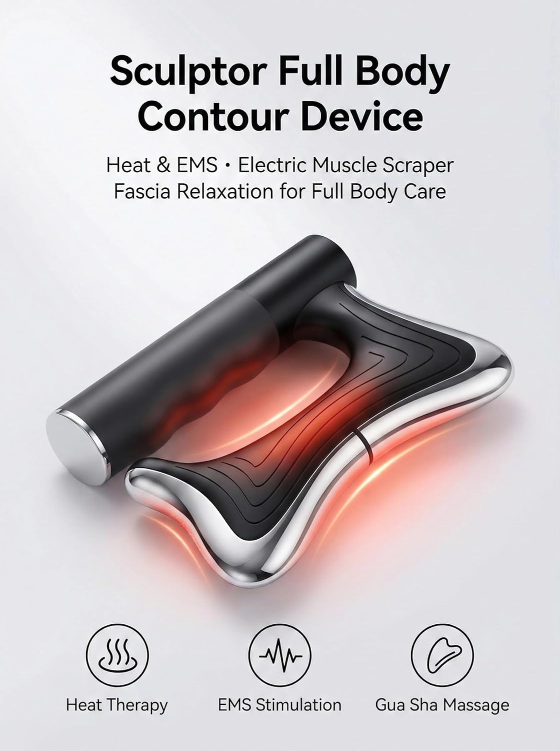 Heated Muscle Scraper Tool,2026 Upgrade Electric Guasha Fascia Blaster Tools,Portable Full Body Contour Device,Fascia Knife for Relaxation & Deep Tissue for Arm,Waist,Leg,Back,Neck Care - Image 5