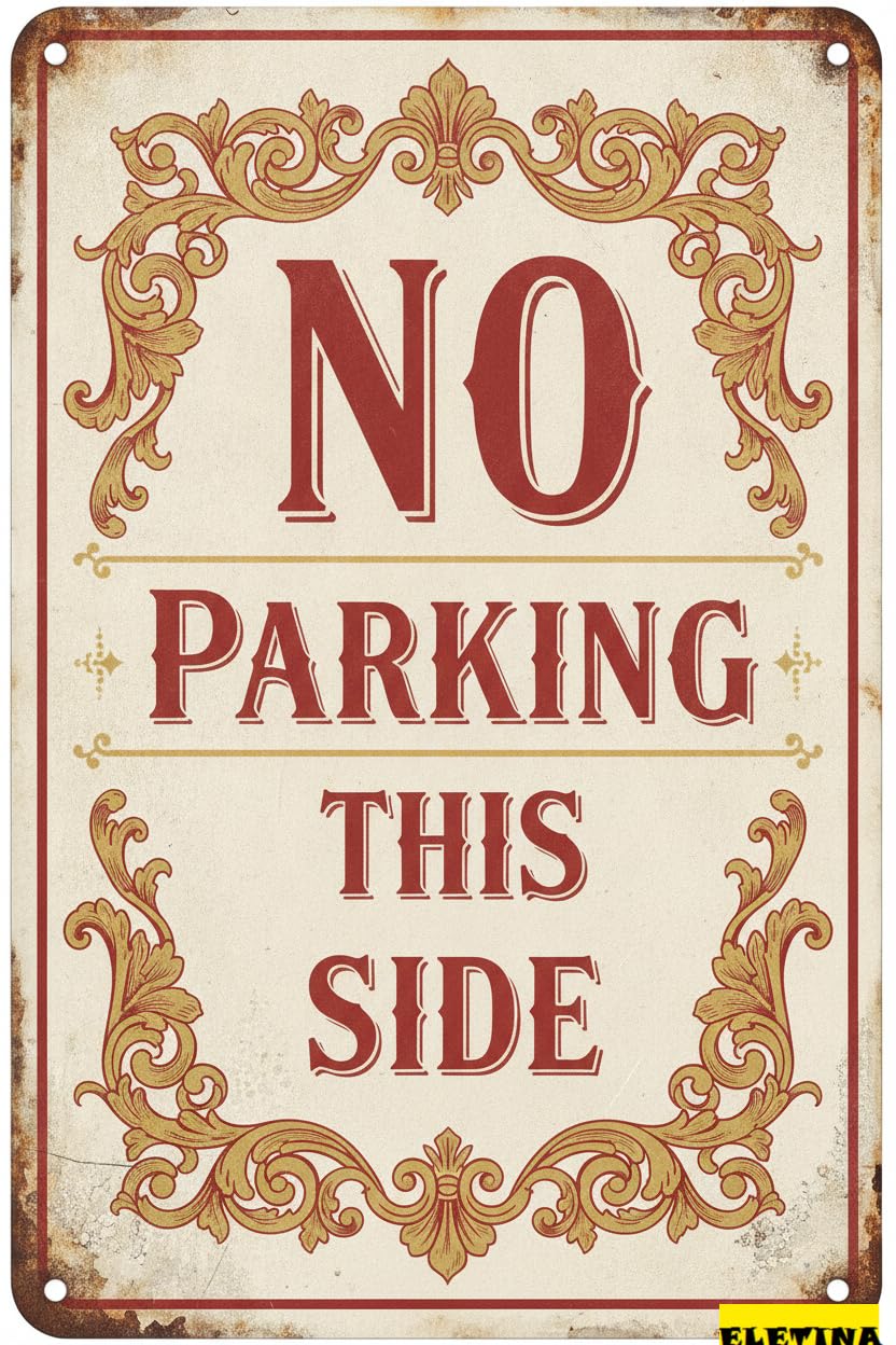 Personalized Sign for Man Cave Metal Warning No Parking This Side Aluminum Art S Vintage Street Safety S & Als Aluminum Metal Yard Road Street Outdoor Driveway 8x12in Private Property Decorative