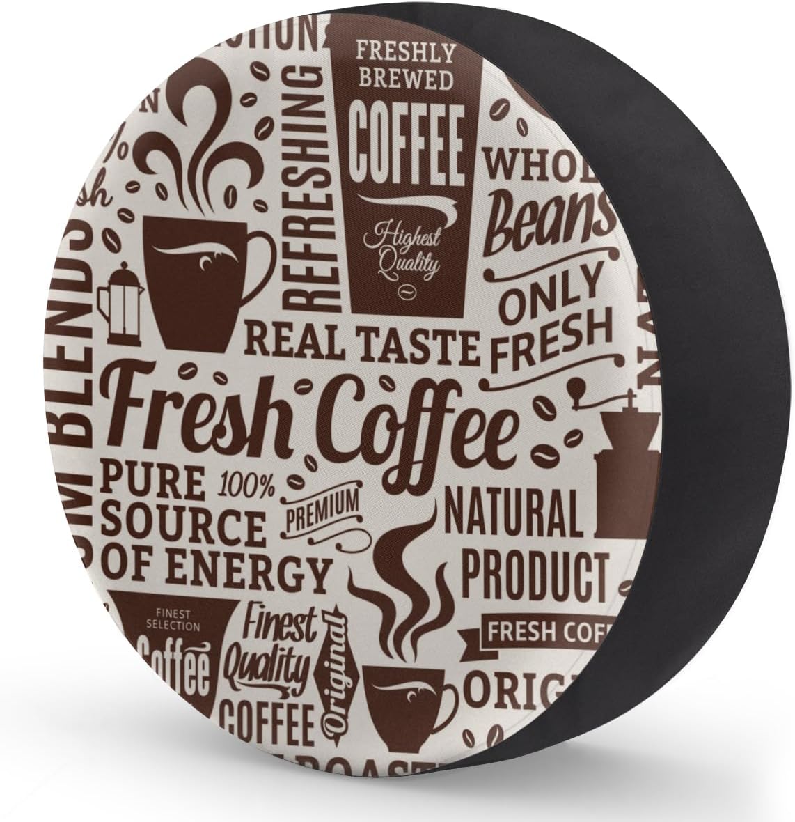 Coffee Shop Tire Covers Portable Spare Tire Cover Soft Durable Waterproof Dustproof Set of 4 Bags 15 Inches for Car Truck SUV Trailer Camper