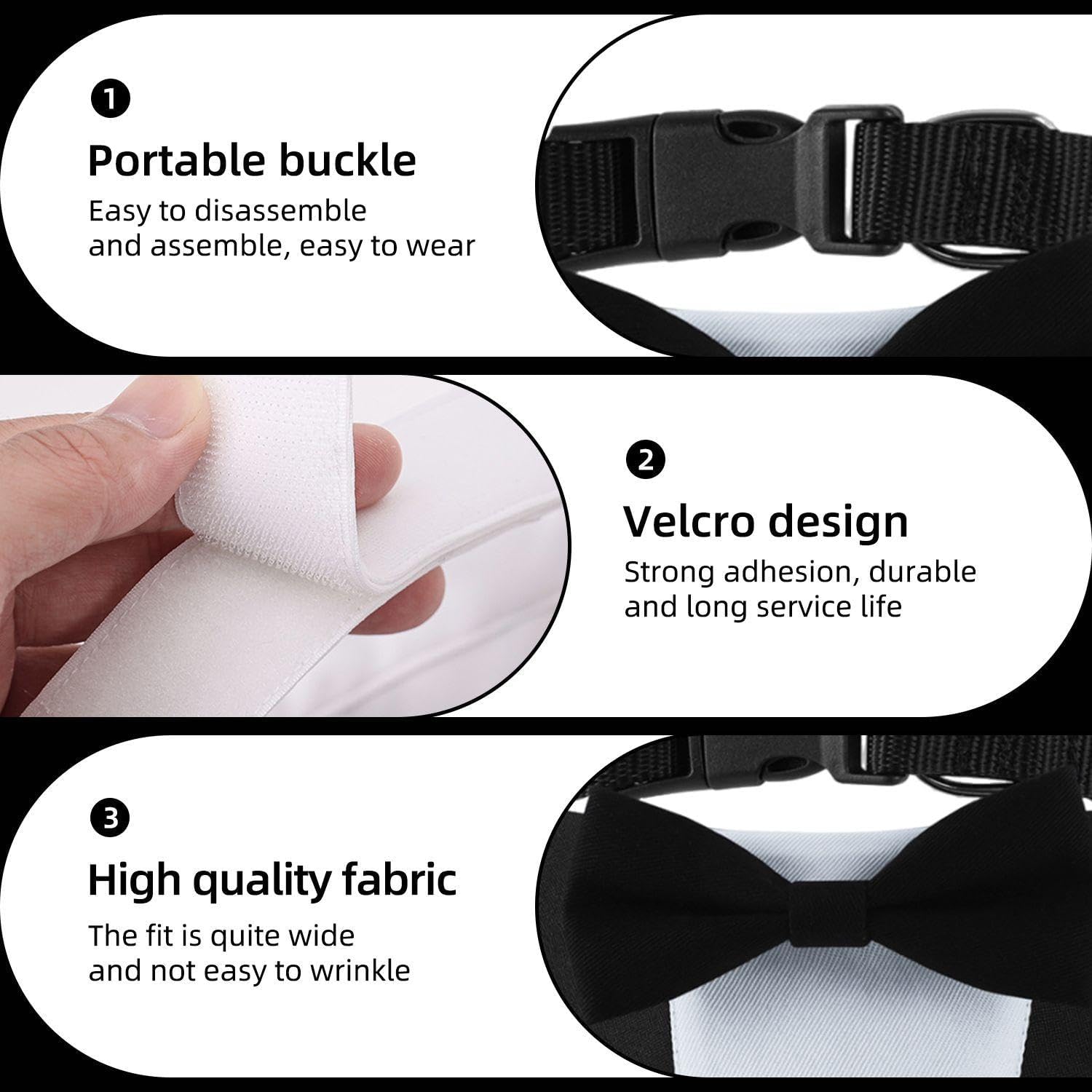 2pcs Pet Suit Collar Dog Accessories Dog Wedding Clothes Pet Supplies Pet Clothes Triangle Scarf 4