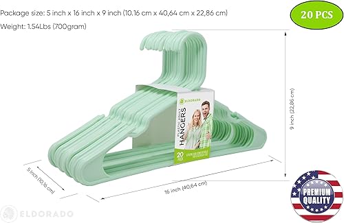 Miniatura 7 de Eldorado Perchas para ropa de tamaño adulto, plástico, ideales para uso diario estándar, ropa, camisas, blusas, camisetas, vestidos, chaquetas,