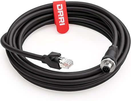 M12 A-Code 8pins Male to RJ45 Ethernet Cat6 Cable for Cognex Industrial Camera 3M